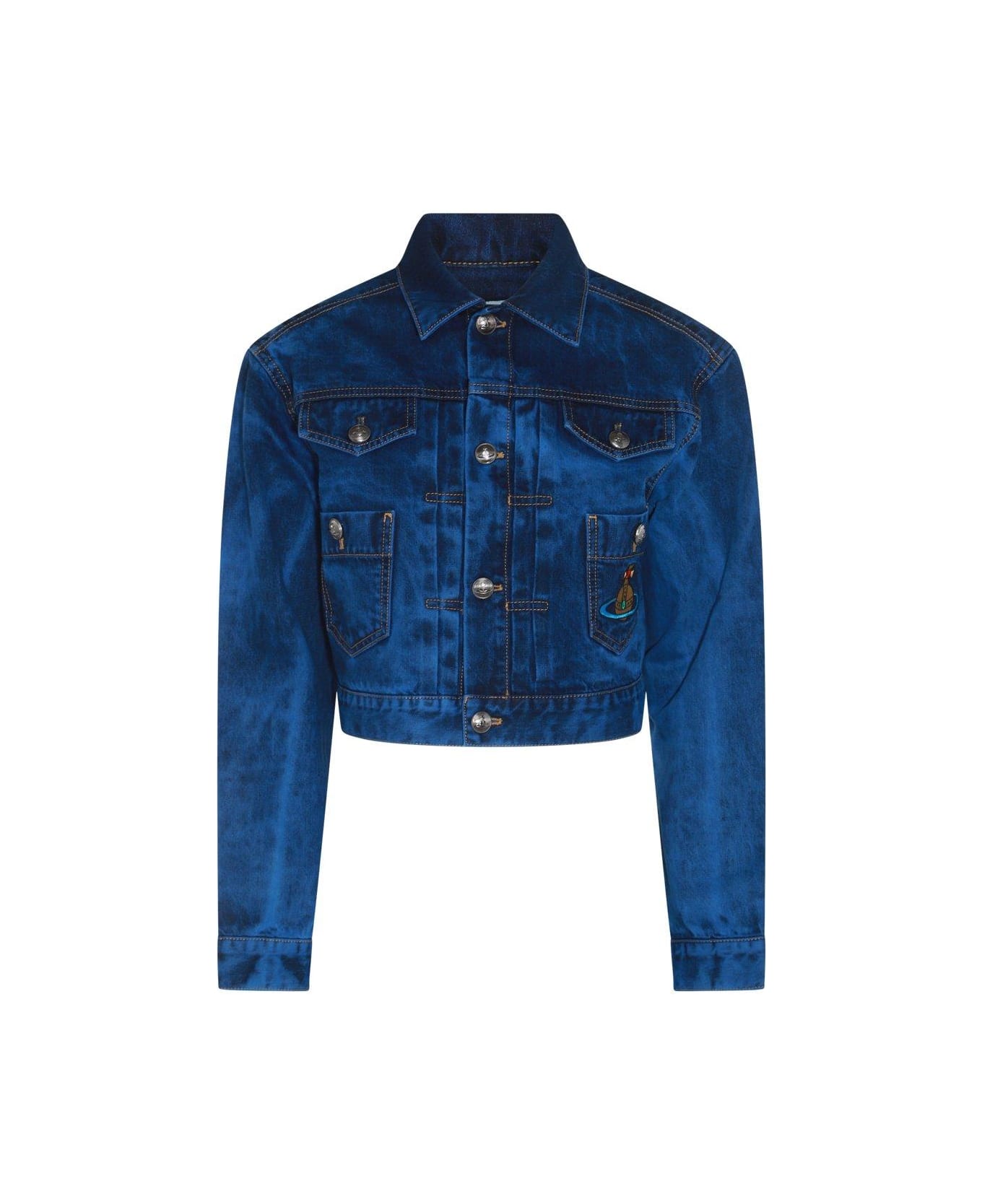 Vivienne Westwood Cropped Denim Jacket - Blu