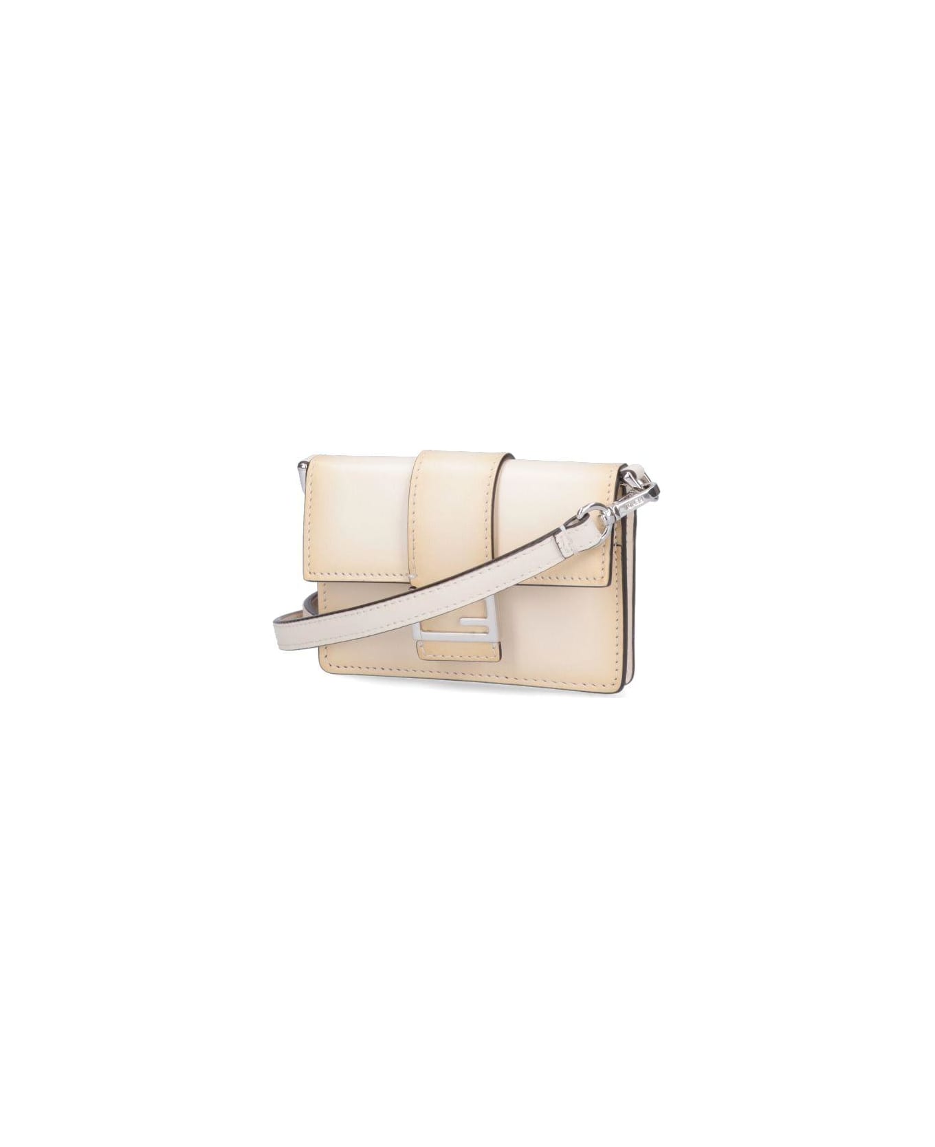 Fendi 'flat Baguette' mini Bag - Bianco/Palladio