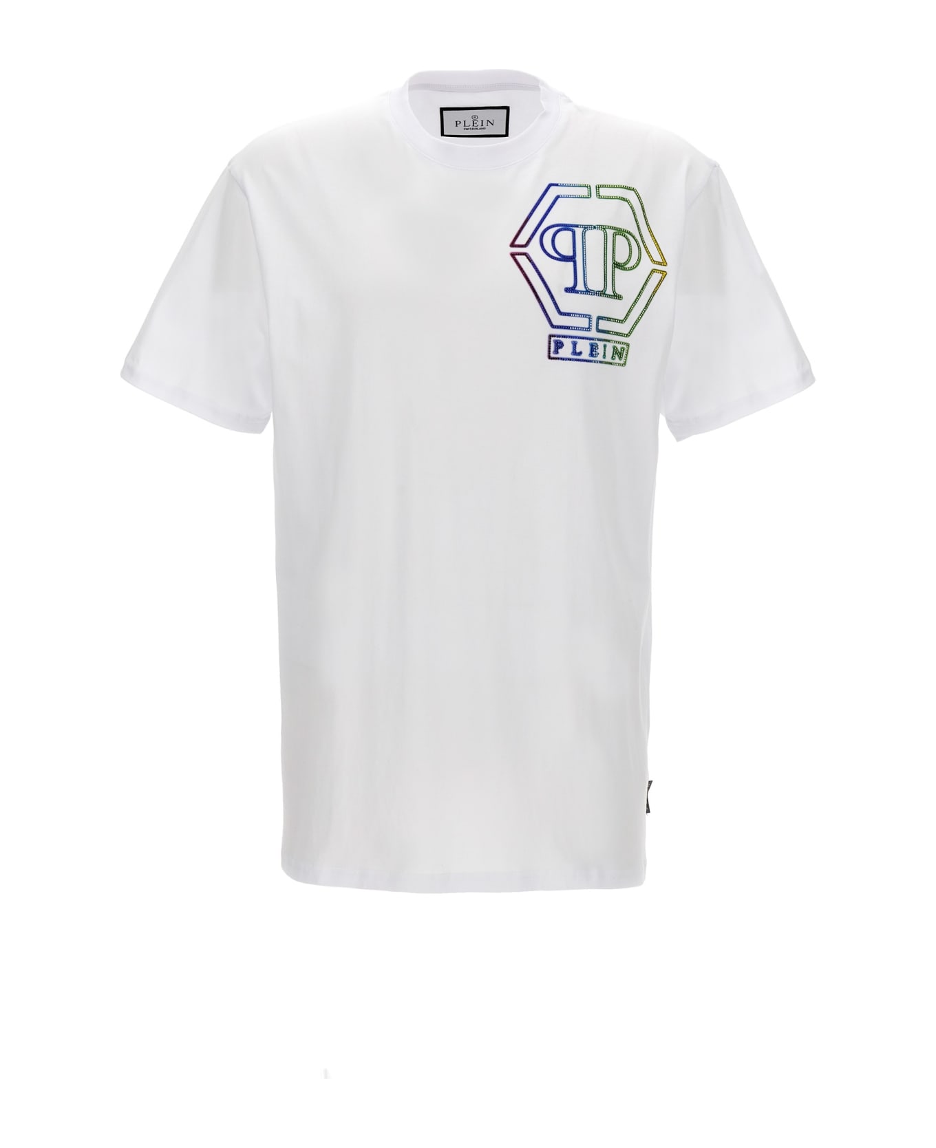 Philipp Plein Rhinestone Logo T-shirt - Bianco