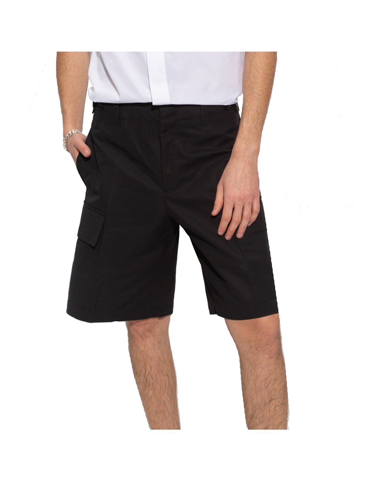 Jil Sander Cotton Cargo Shorts - Black