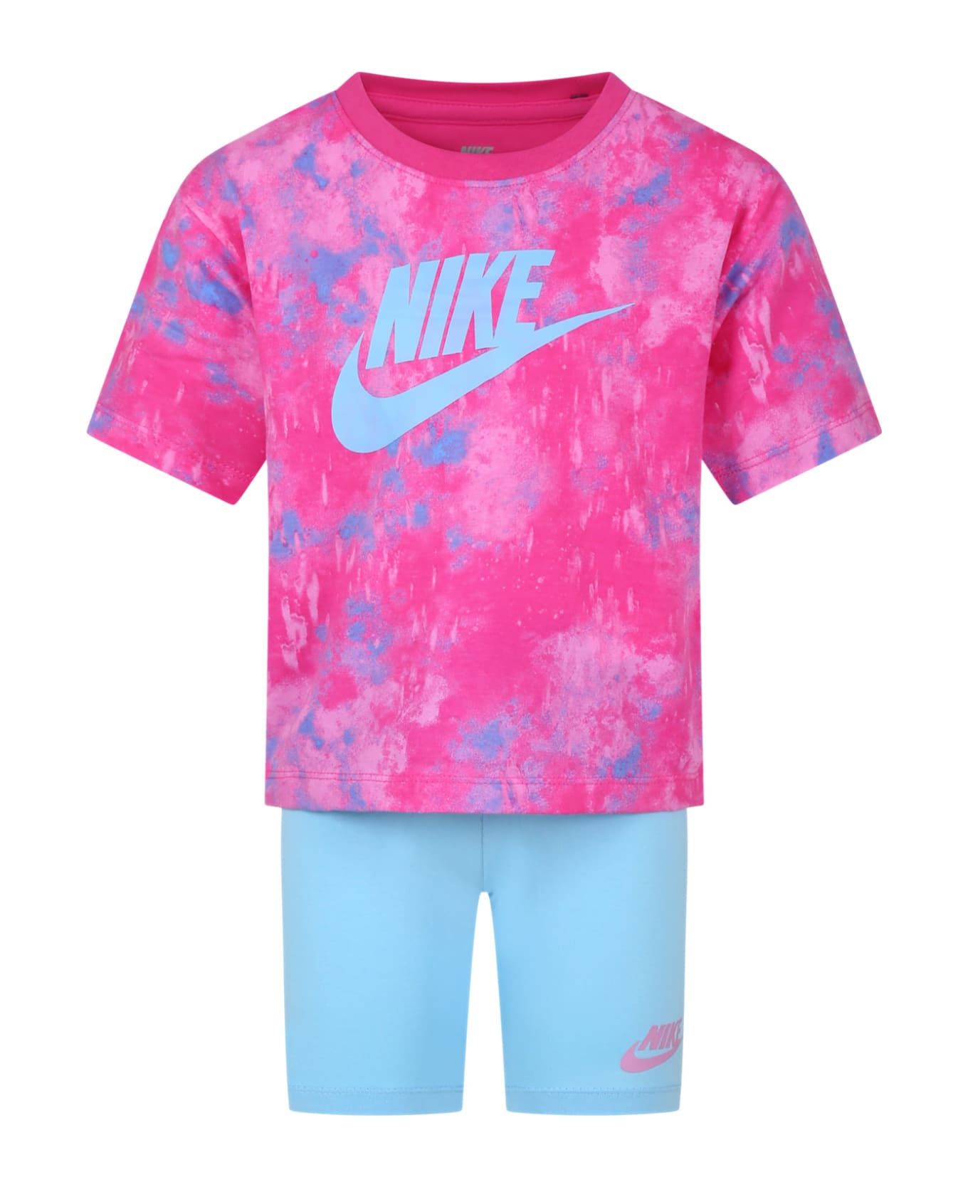 Nike Fuchsia T-shirt For Girl With Logo - Multicolor ジャンプスーツ