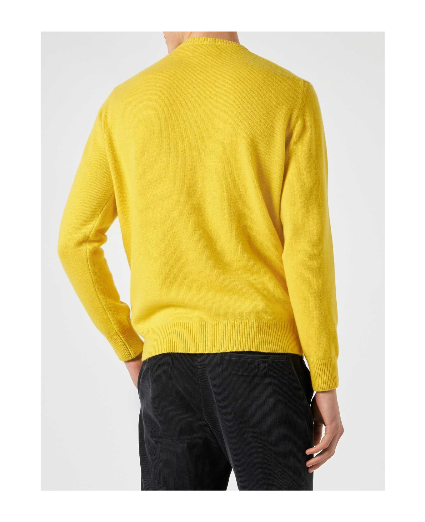 MC2 Saint Barth Man Yellow Sweater With Life
s Two Shots Lettering - unknown