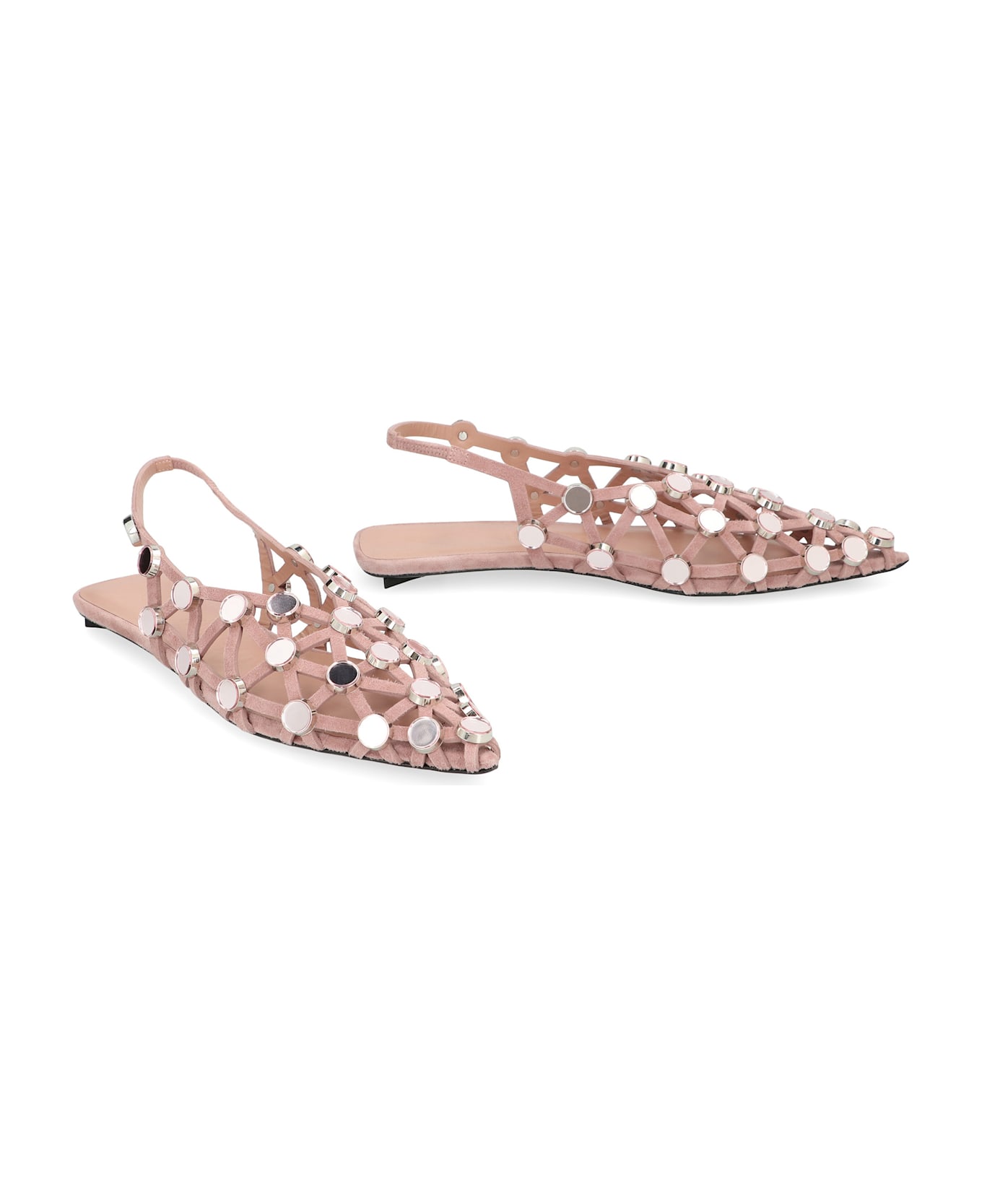 The Attico Ballet Flats In Suede - mud