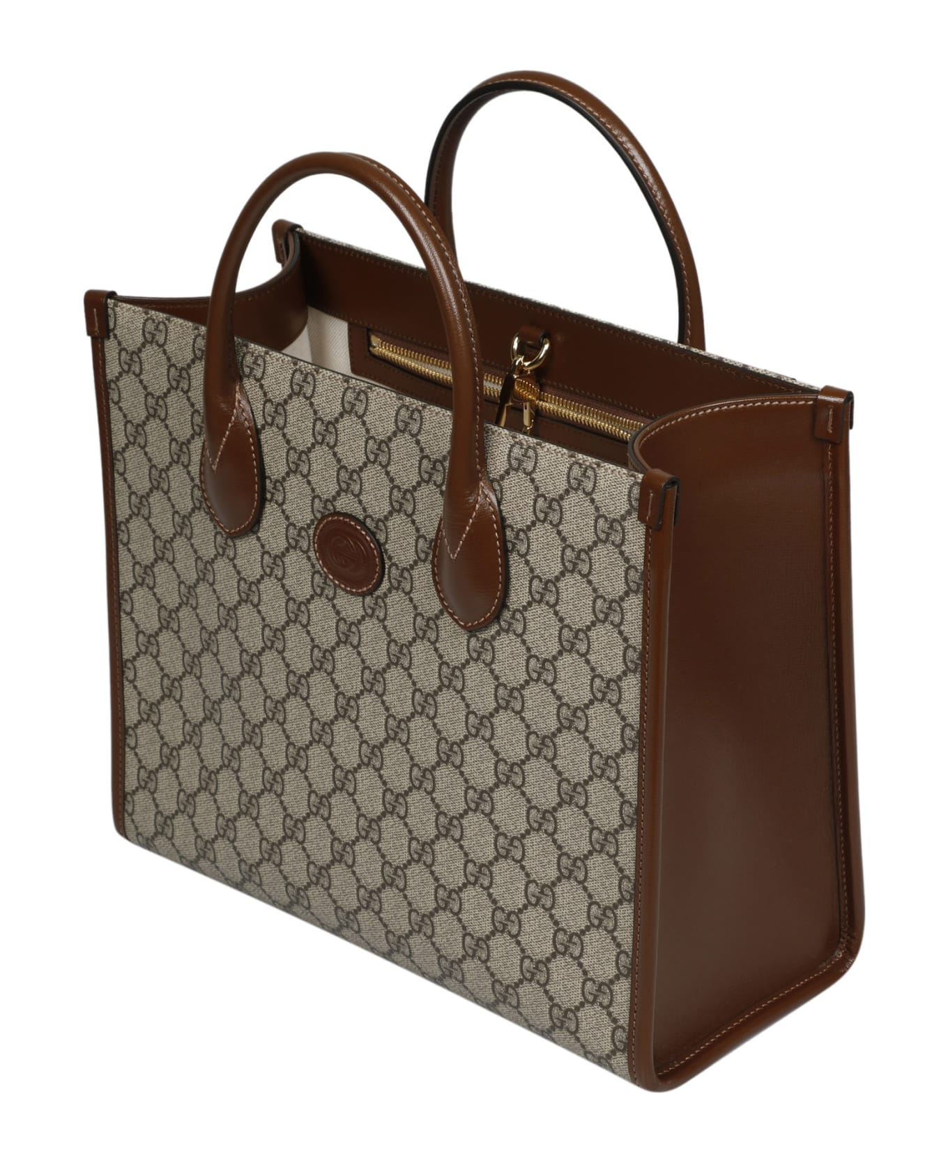 Gucci Small 'gg' Shopping Bag - Brown