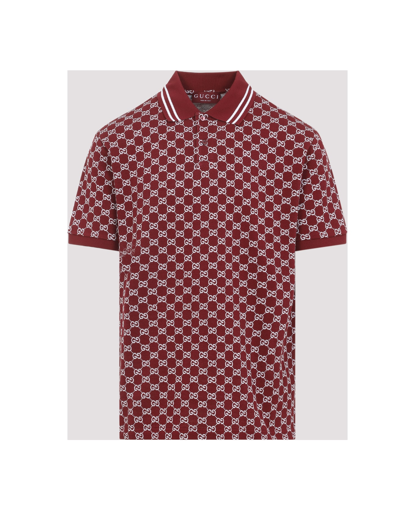 Gucci Short Sleeves Gg Polo - Rosso Ancora White