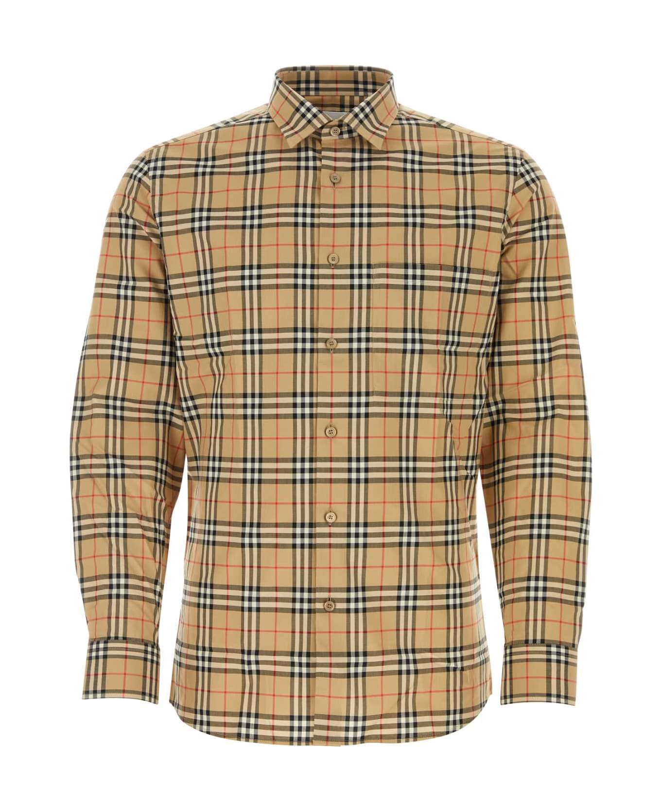 Burberry Embroidered Poplin Shirt - ARCHIVEBEIGEIPCHK