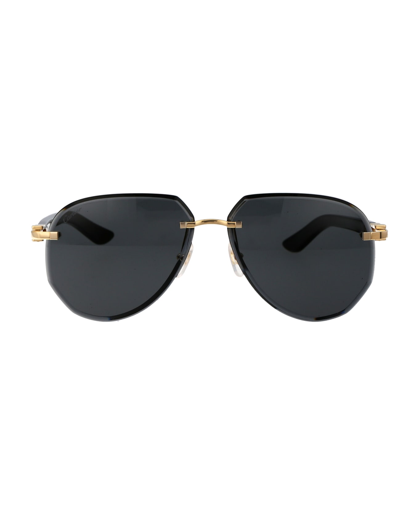 Cartier Eyewear Ct0440s Sunglasses - 001 GOLD BLACK GREY サングラス