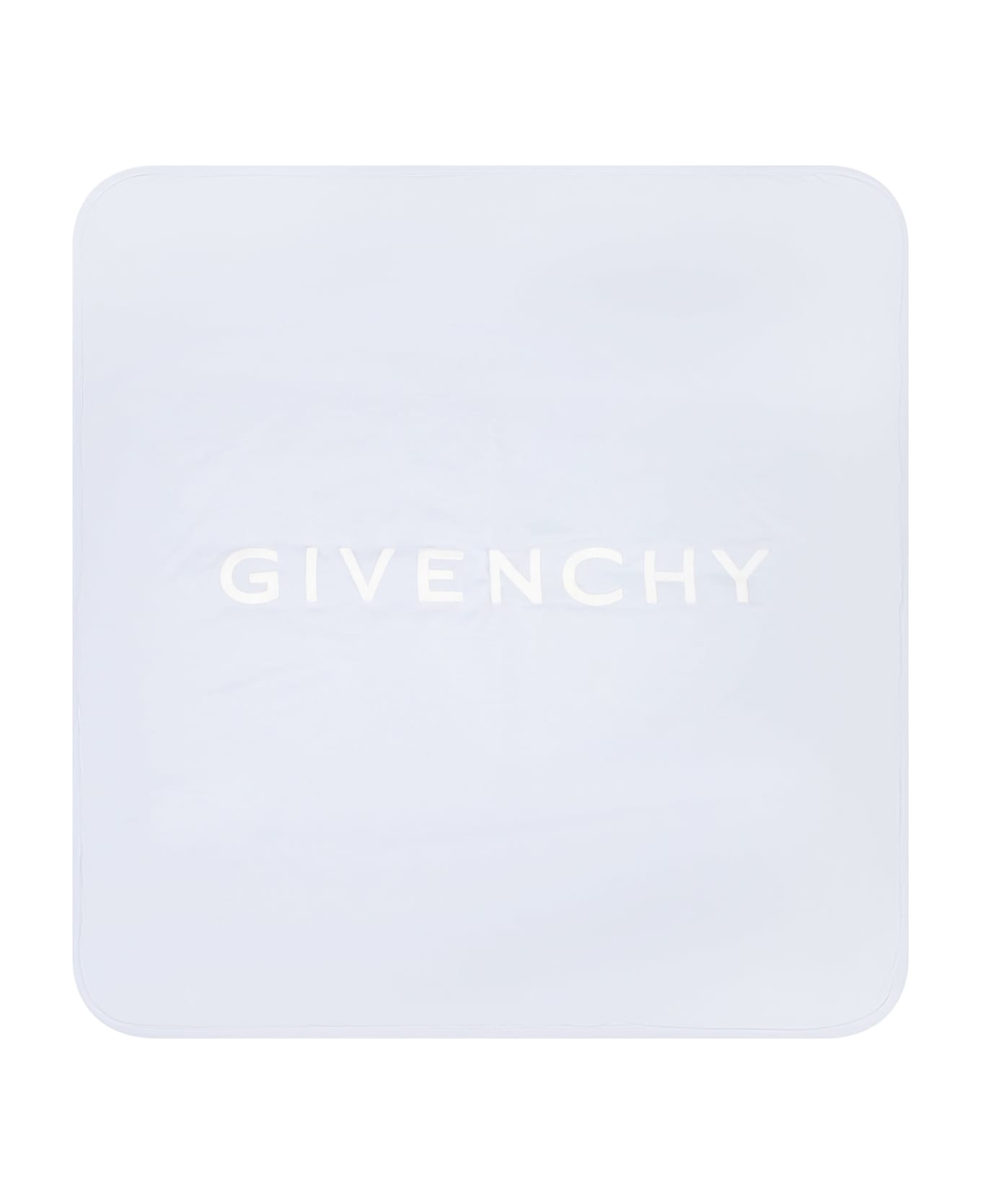 Givenchy Light Blue Blanket For Baby Boy With Logo - Light Blue