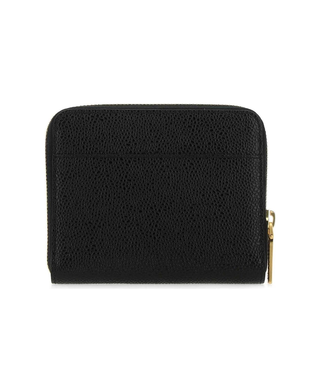 Thom Browne Logo Embossed Zipped Wallet - BLACK 財布