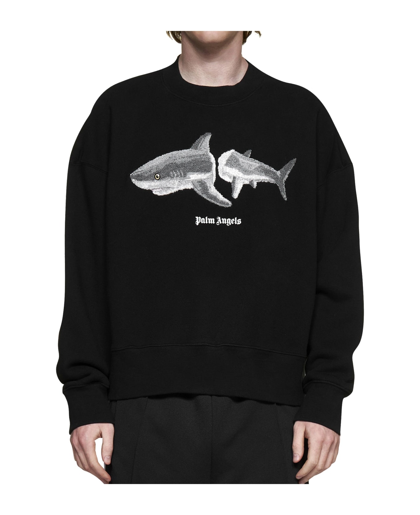 Palm Angels Shark Sweatshirt - Black フリース