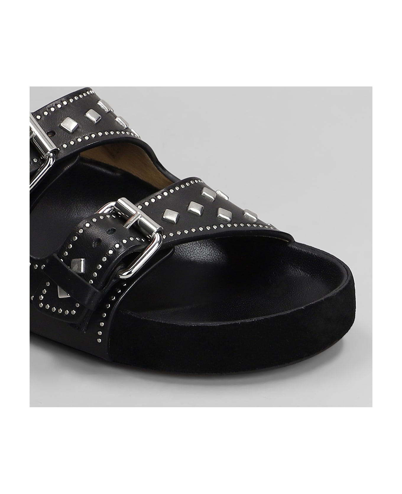 Isabel Marant Lennyo Flats In Black Leather - black
