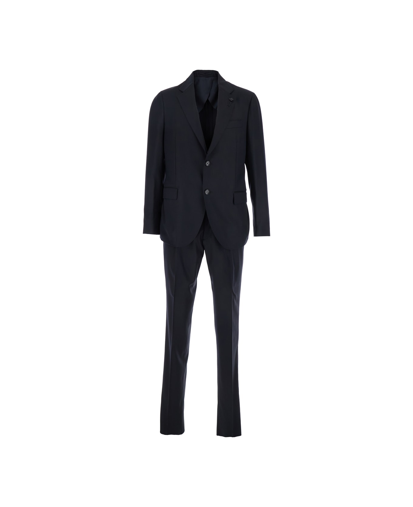 Lardini Blue Single-breasted Suit With Classic Revers In Flanel Man - Blu
