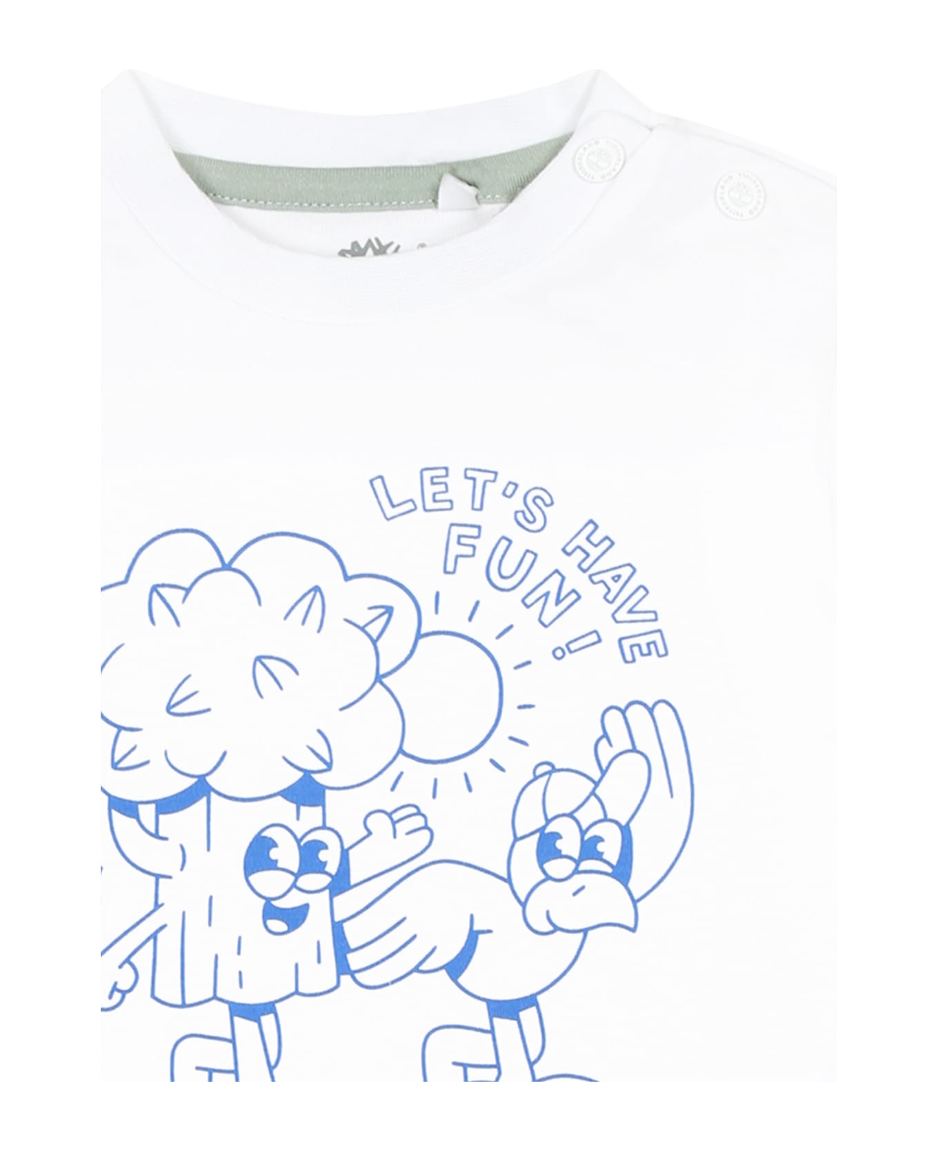 Timberland White T-shirt For Baby Boy With Tree And Writing - White