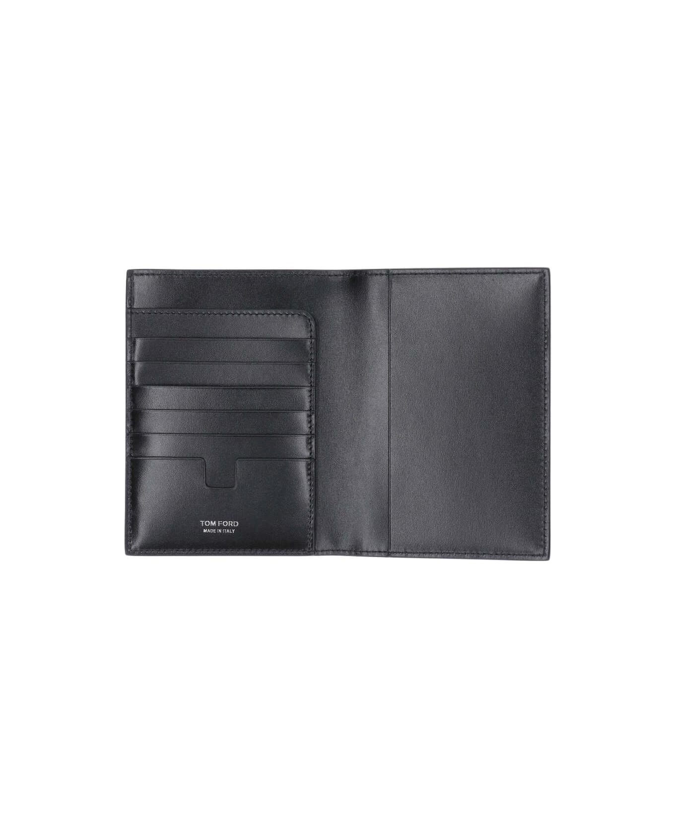 Tom Ford Croc Print Card Holder - Black  