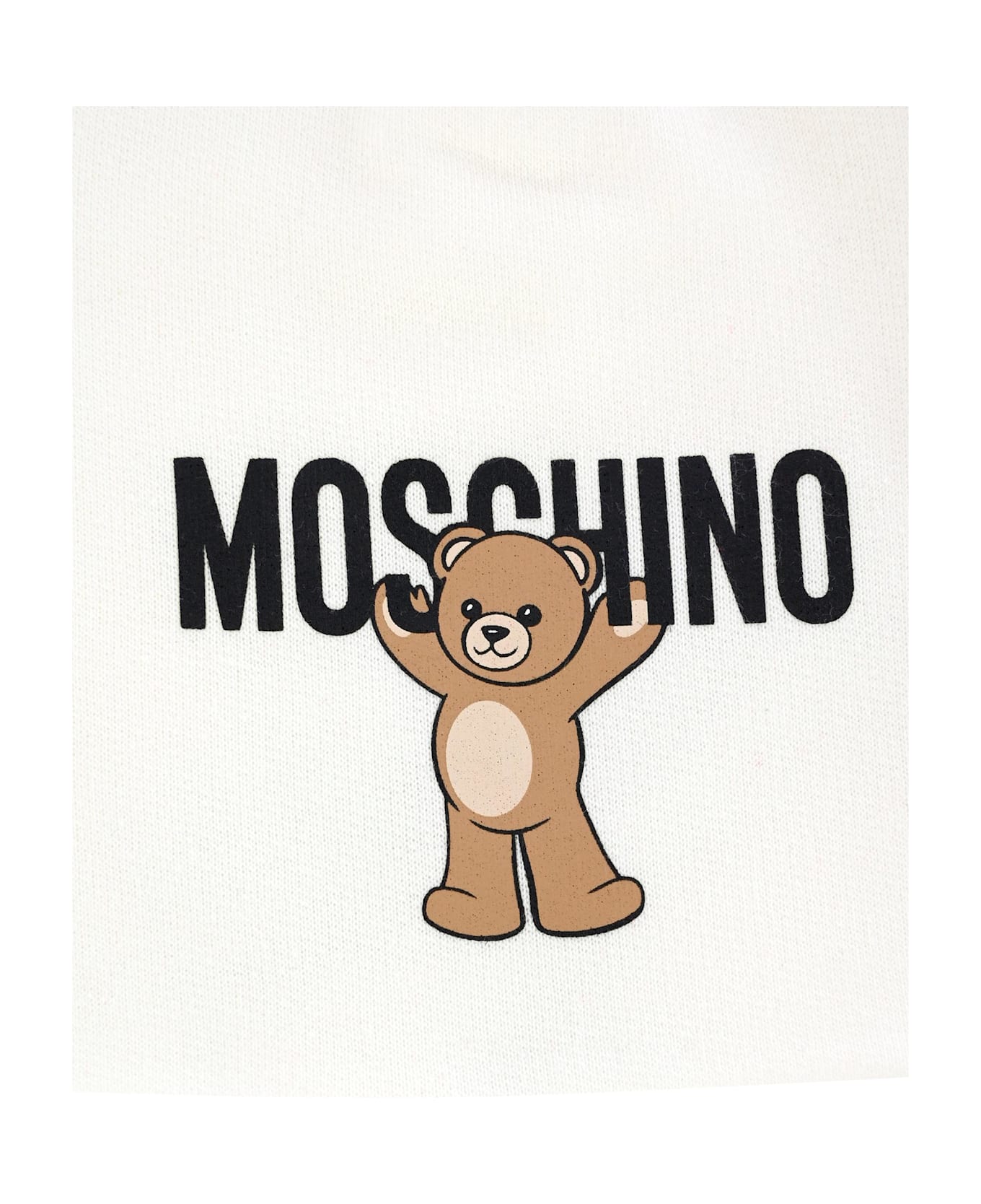 Moschino Ivory Hat For Babykids With Teddy Bear - Ivory