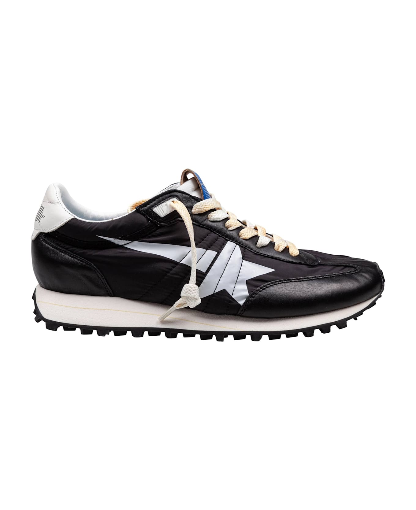 Golden Goose Sneakers Running In Pelle E Nylon Colore Nero - Black/White