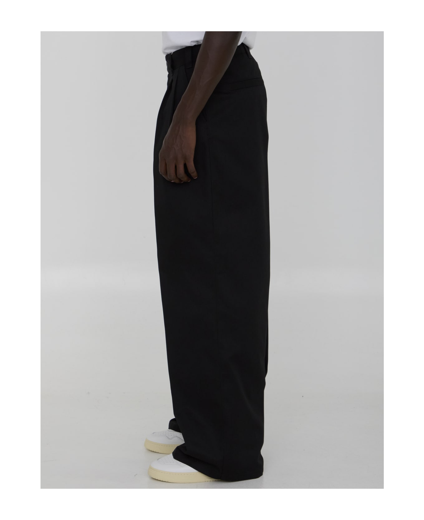 Maison Margiela Trousers In Cotton Blend - BLACK