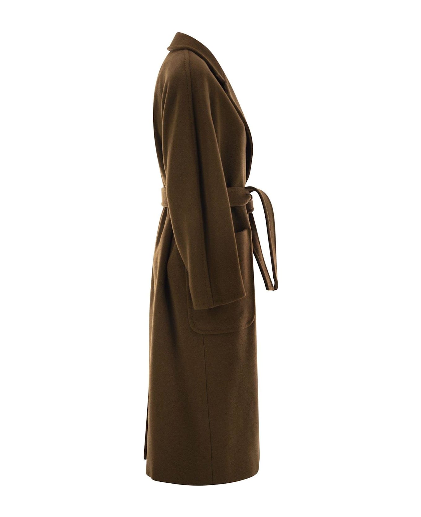 Max Mara Belted Long-sleeved Coat - Brown