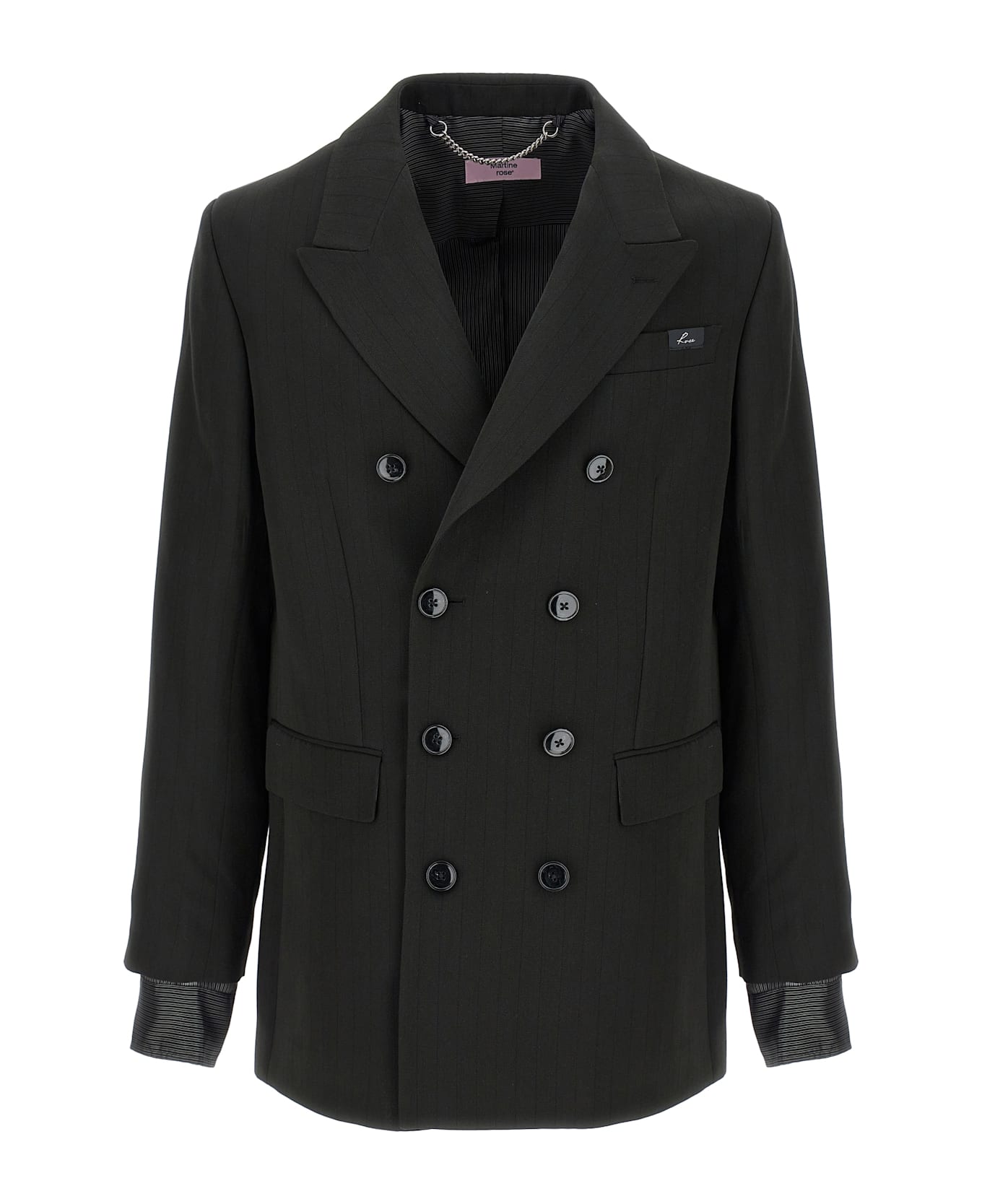 Martine Rose Striped Double-breasted Blazer - Black  