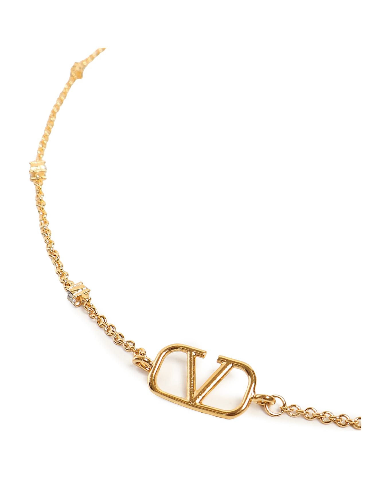 Valentino Garavani Vlogo Signature Necklace With Swarovski® Crystals - Golden