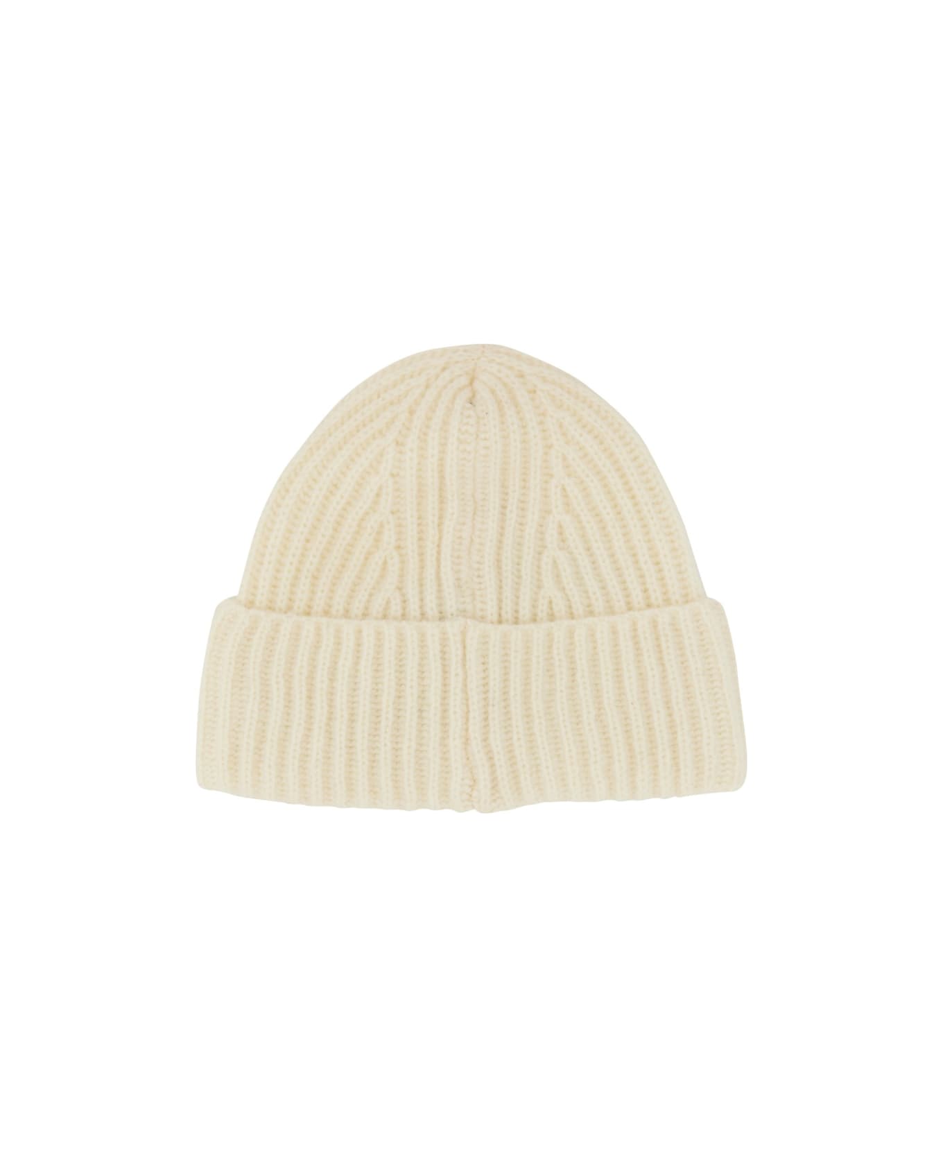 Baracuta Beanie Hat With Logo Patch - WHITE