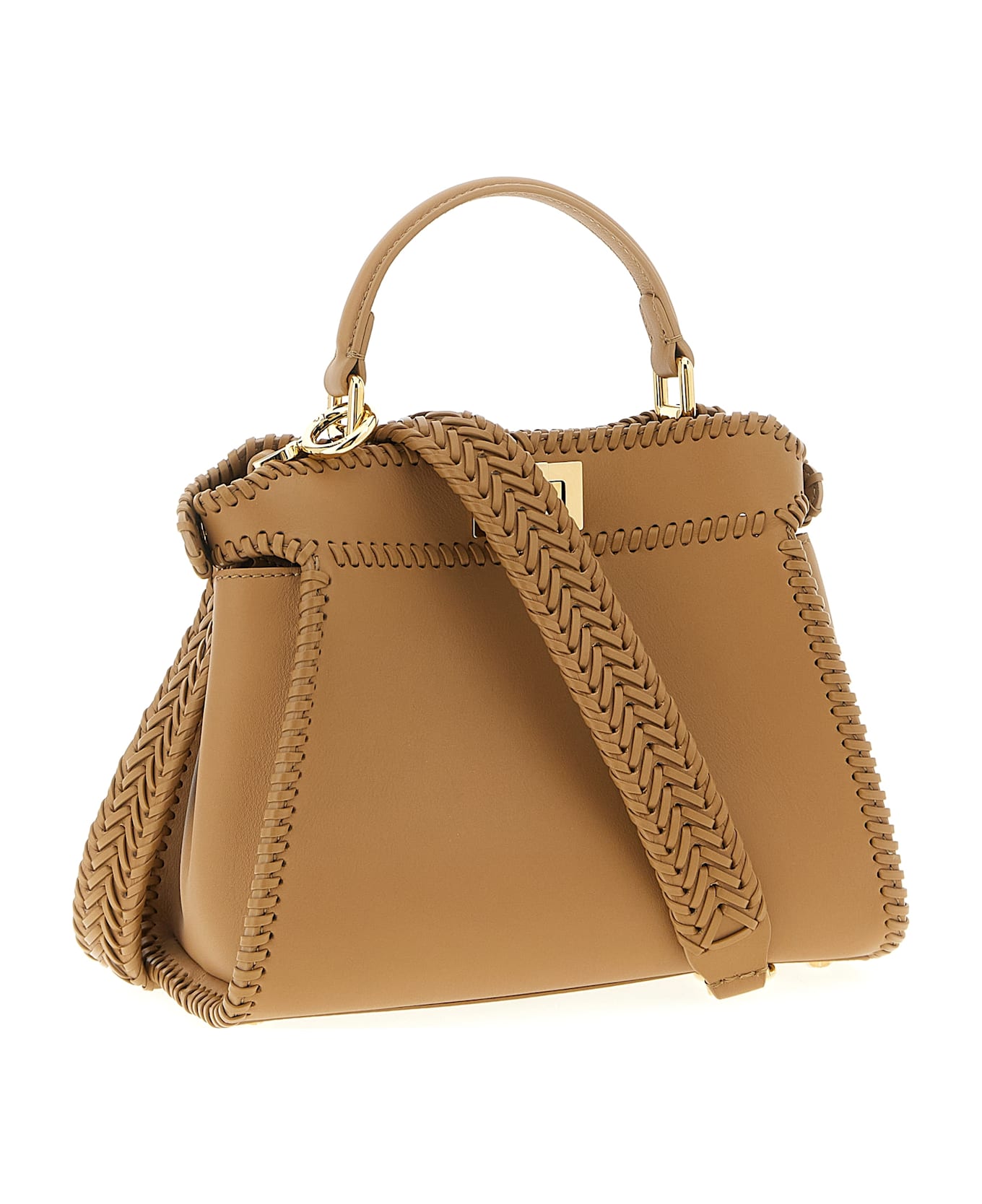 Fendi 
pekaboo Mini
 Handbag - Beige