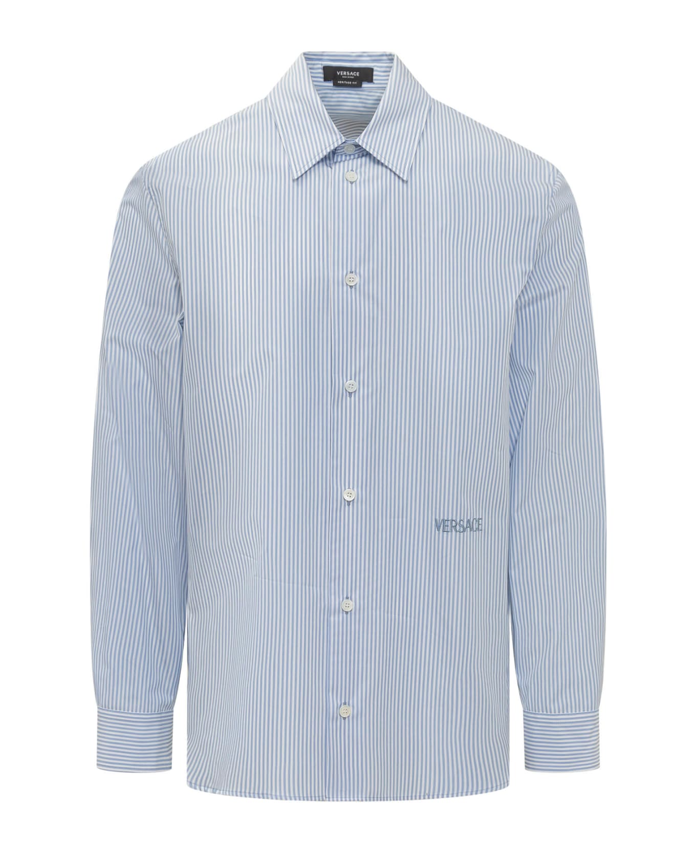 Versace Cotton Poplin Shirt - Light Blue シャツ