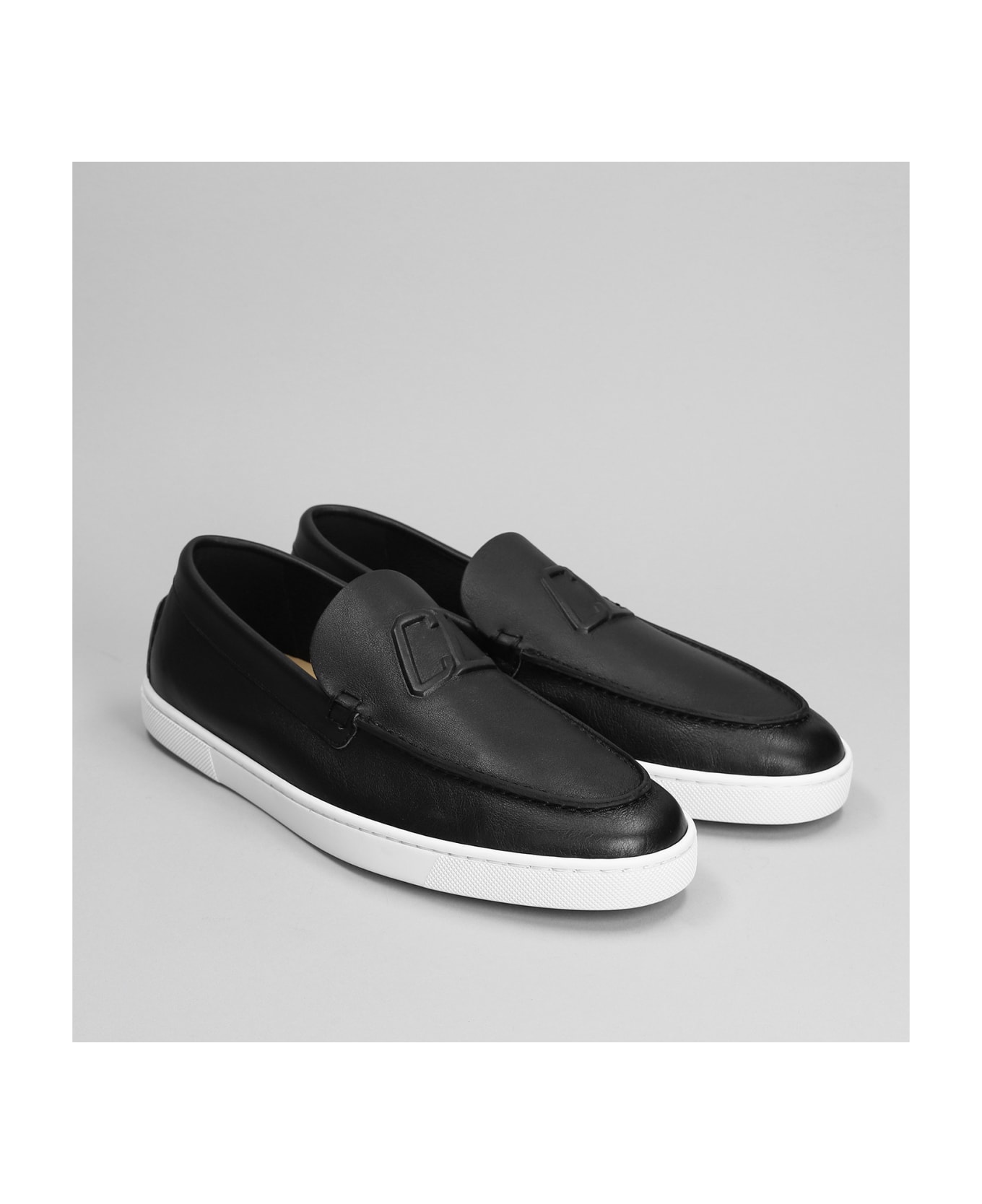 Christian Louboutin Varsiboat Loafers In Black Leather - black ローファー＆デッキシューズ