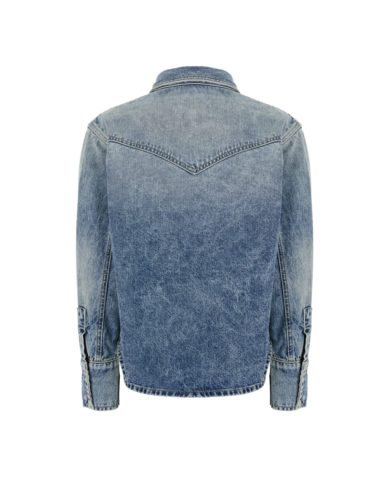 Icon Denim Light Blue Shirt With Classic Collar In Denim Woman - Light blue