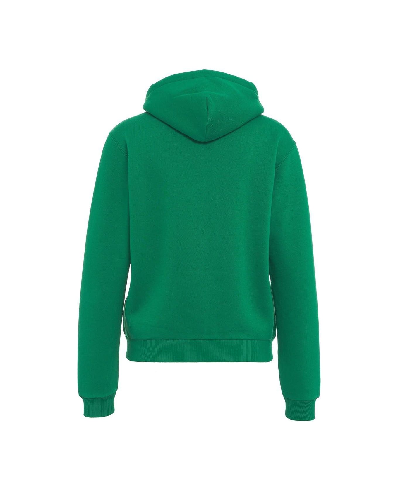 Polo Ralph Lauren Logo Embroidered Zipped Hoodie - Verde