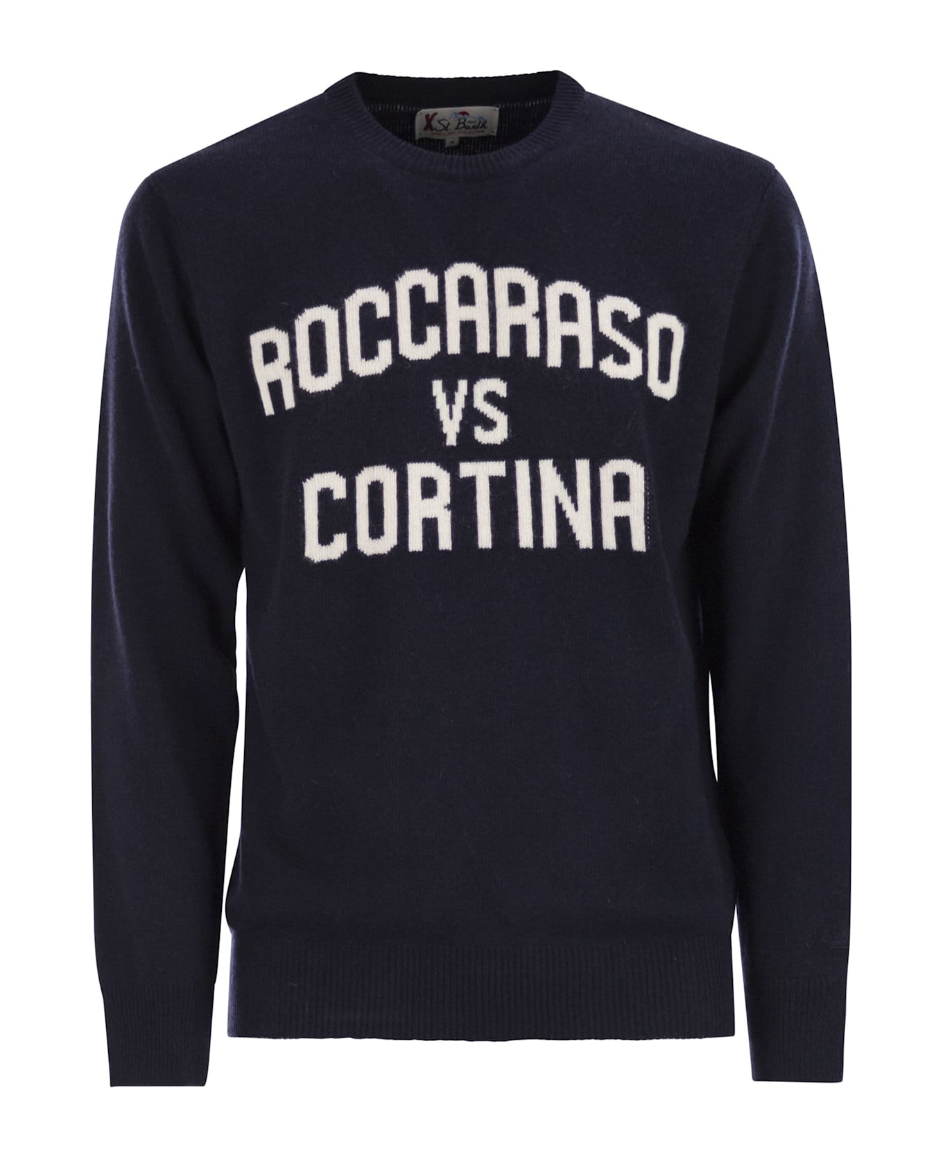 MC2 Saint Barth Heron - Crew Neck Sweater With Embroidery On The Front - Blue
