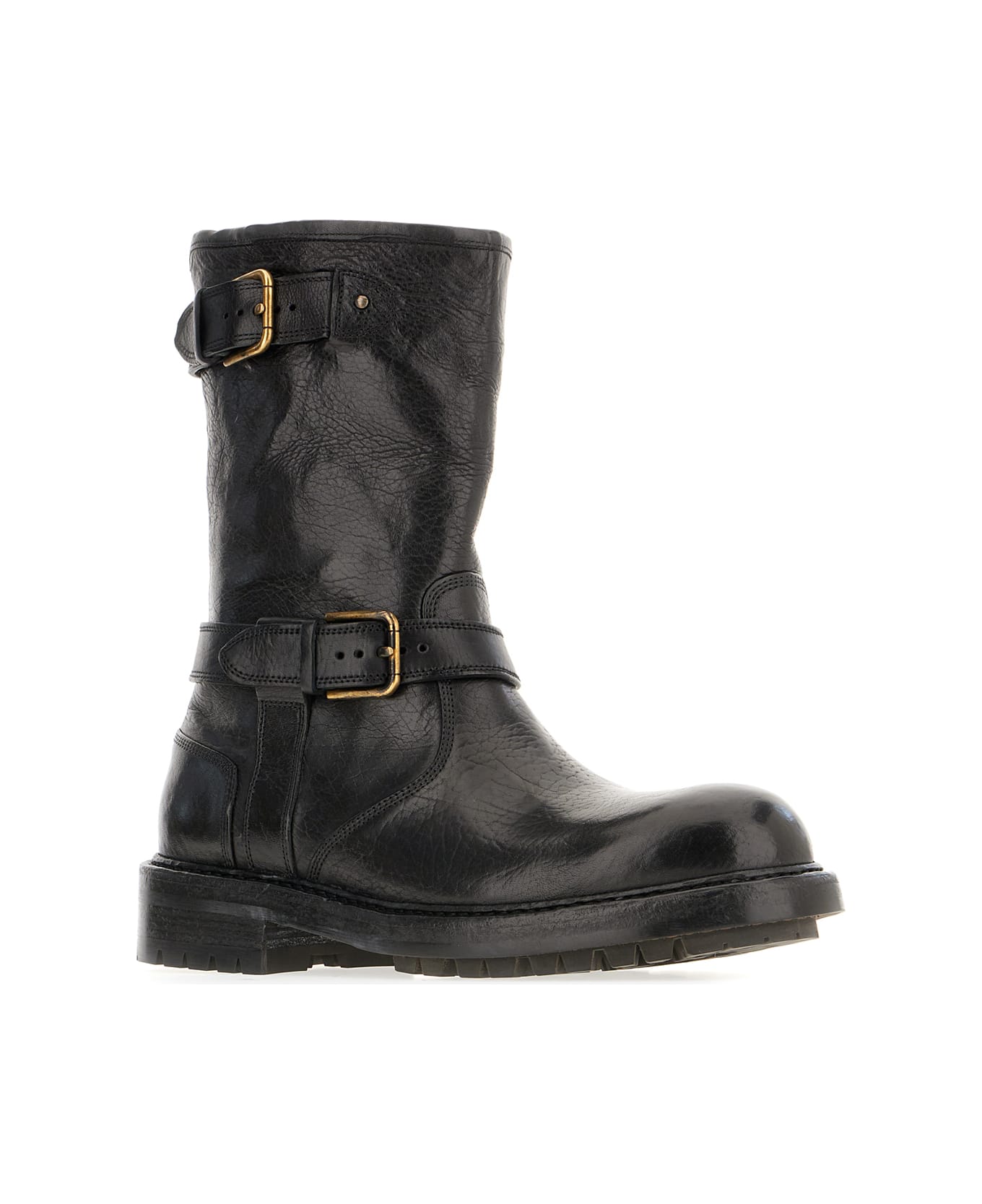 Dolce 
Gabbana Black Leather Boots - Nero