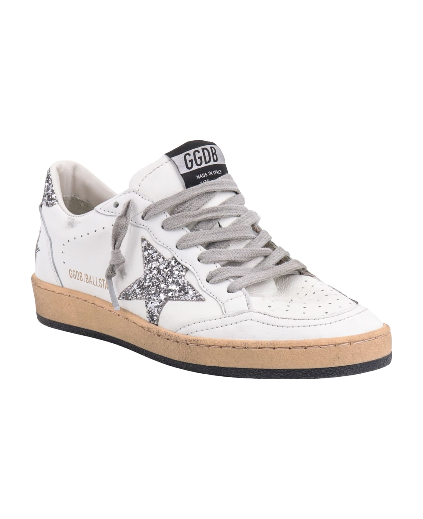 Golden Goose Ball Star Low-top Leather Sneakers - WHITE/ SILVER