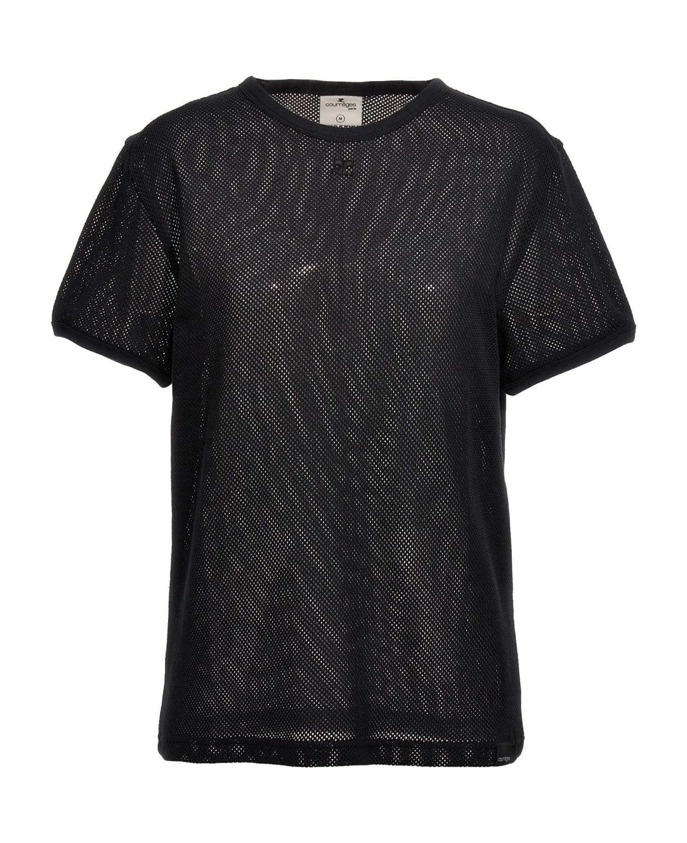 Courrèges Mesh T-shirt - Black
