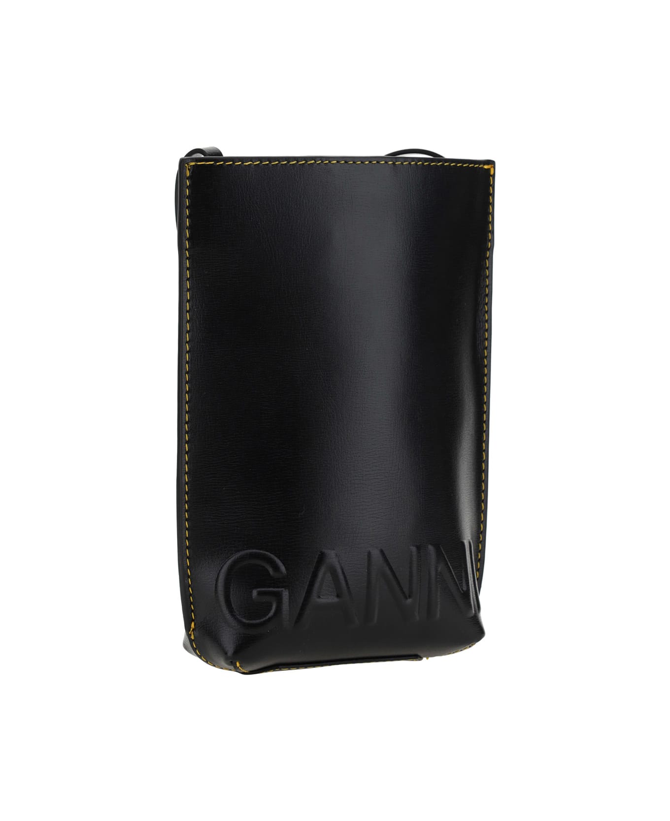 Ganni Banner Shoulder Bag - BLACK