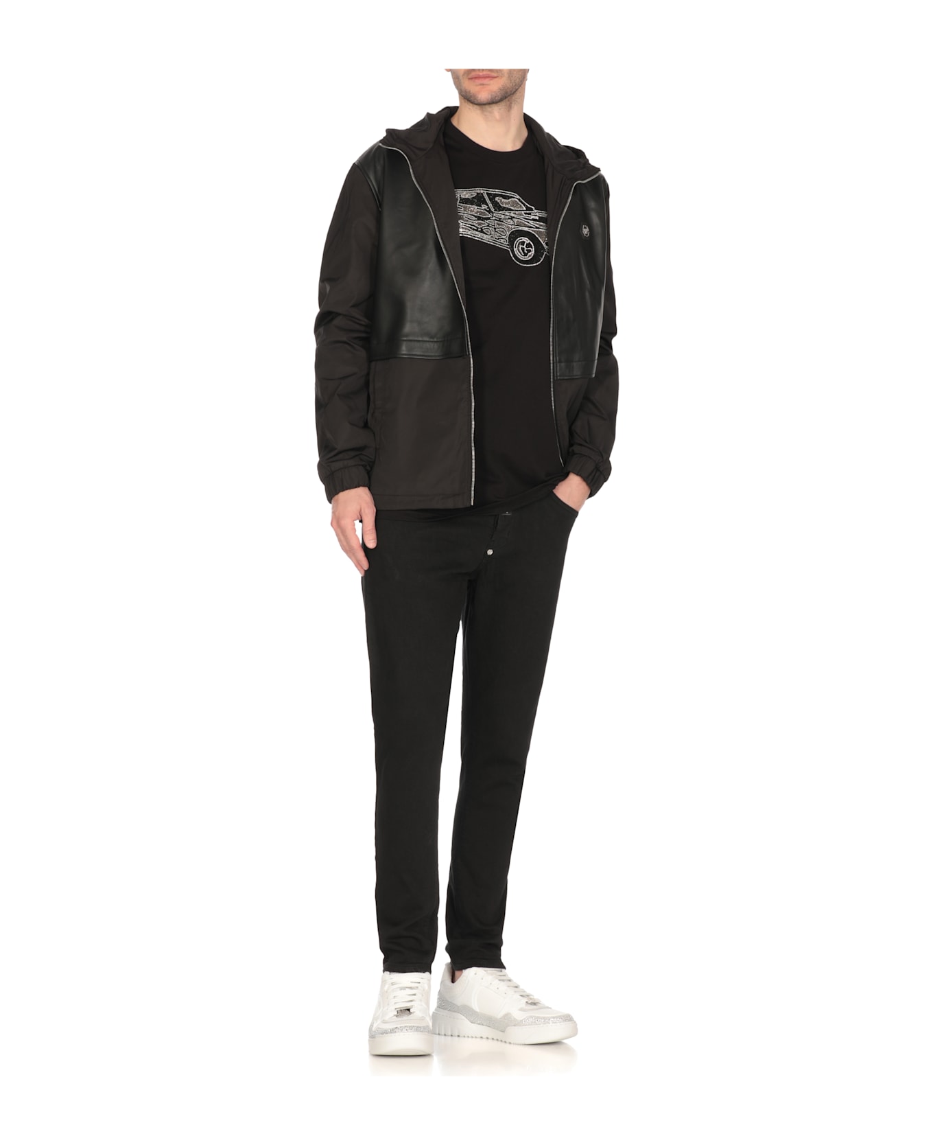 Philipp Plein Leather Jacket - Black