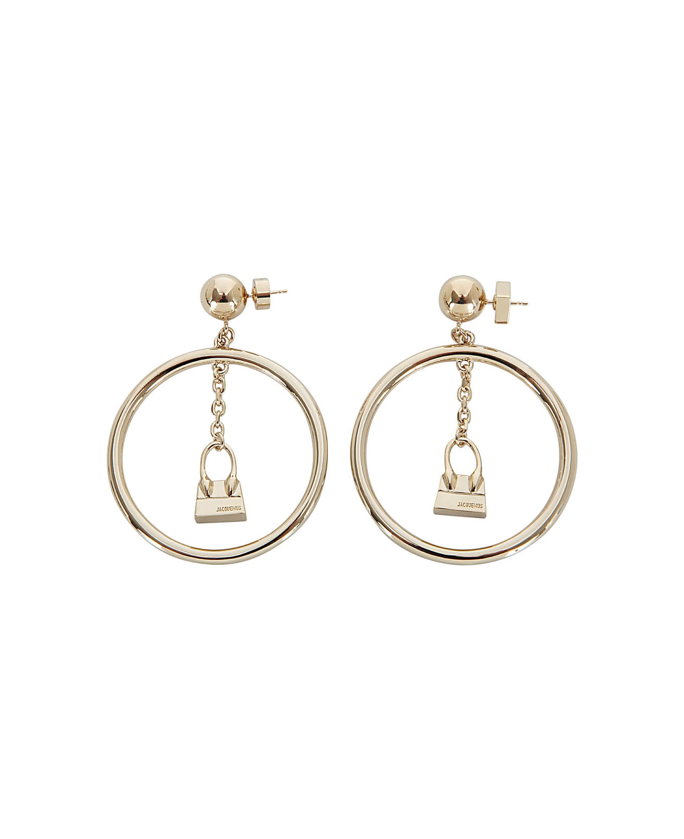 Jacquemus L`anneau Chiquito Earrings With Circle Pendant - Light Gold