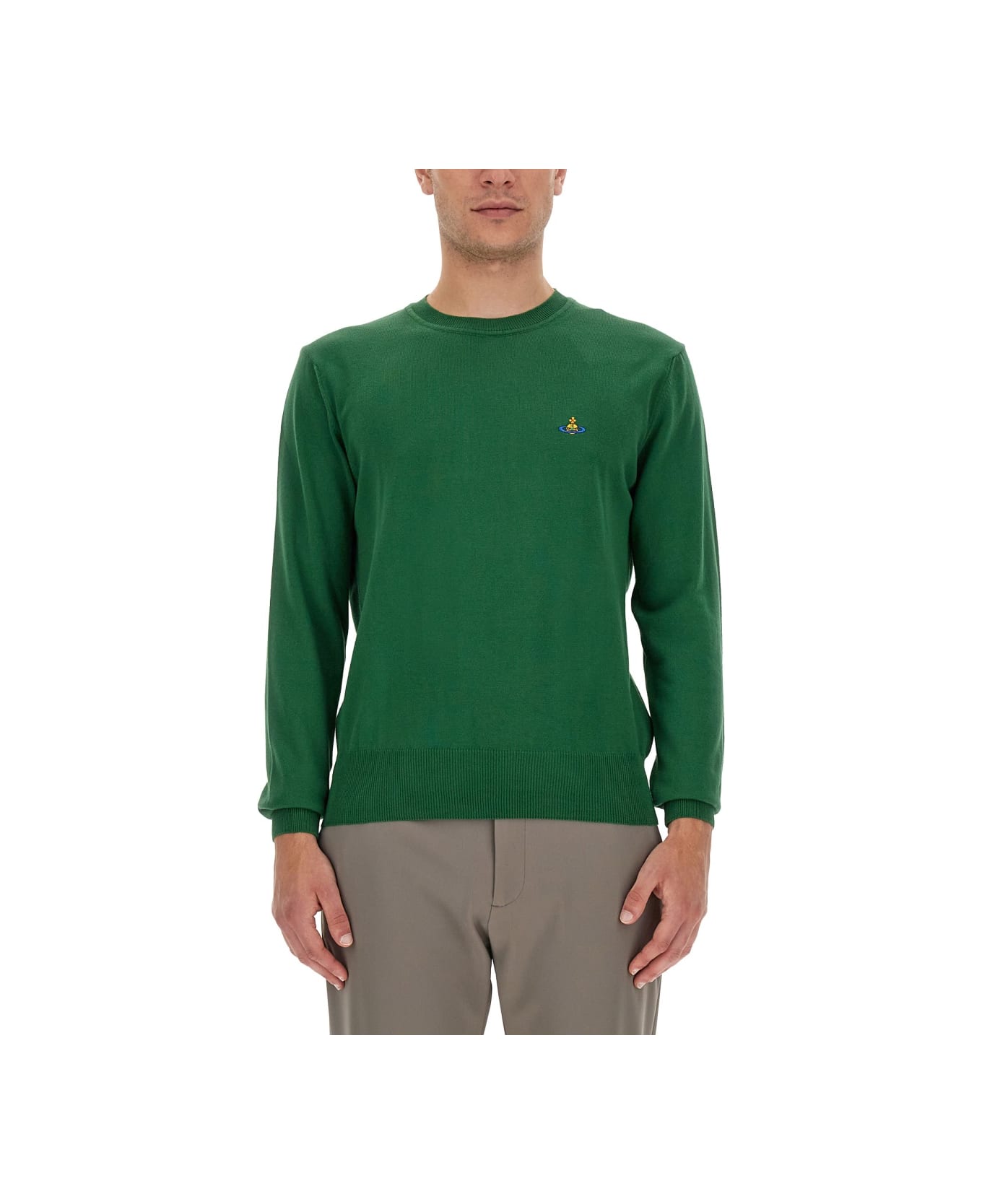 Vivienne Westwood Jersey With Orb Embroidery - GREEN