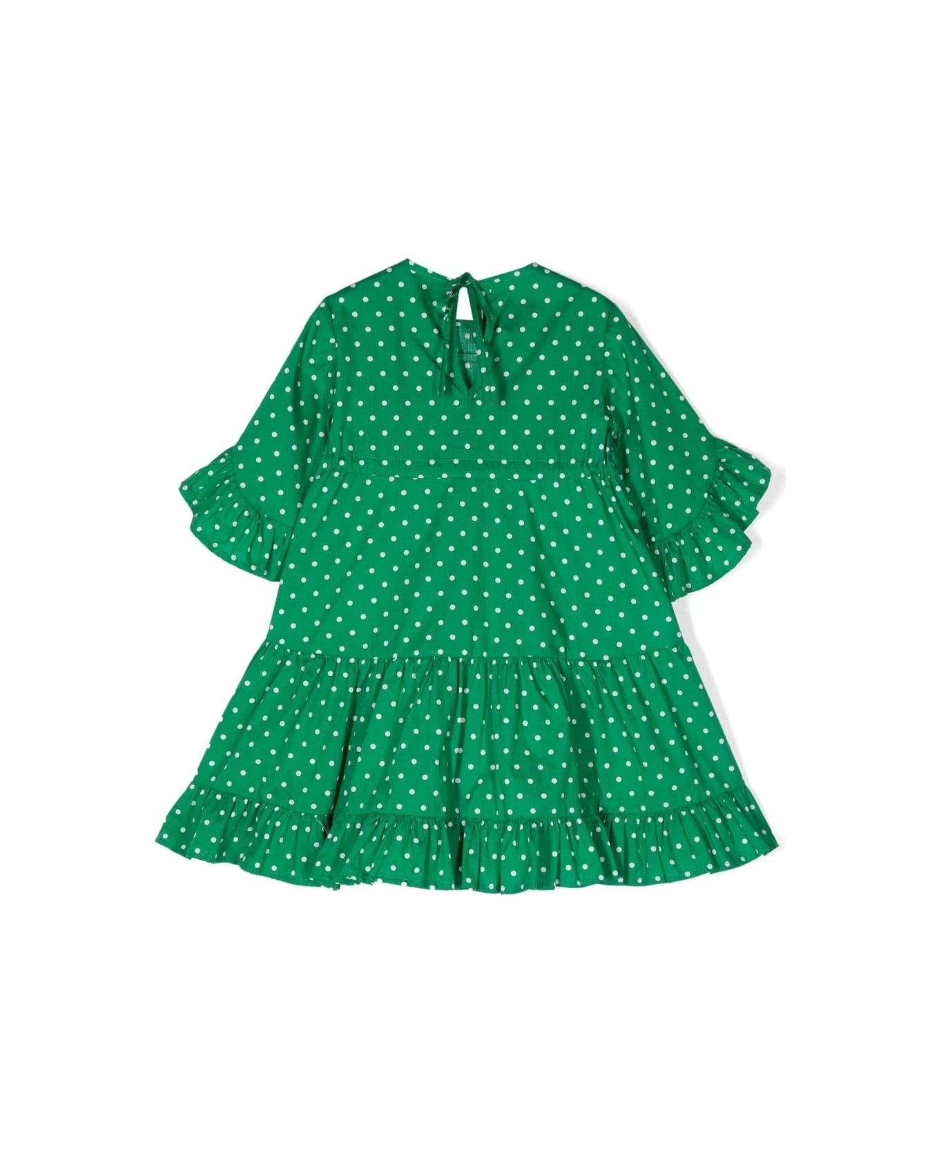 Piccola Ludo Polka Dot Dress - Green