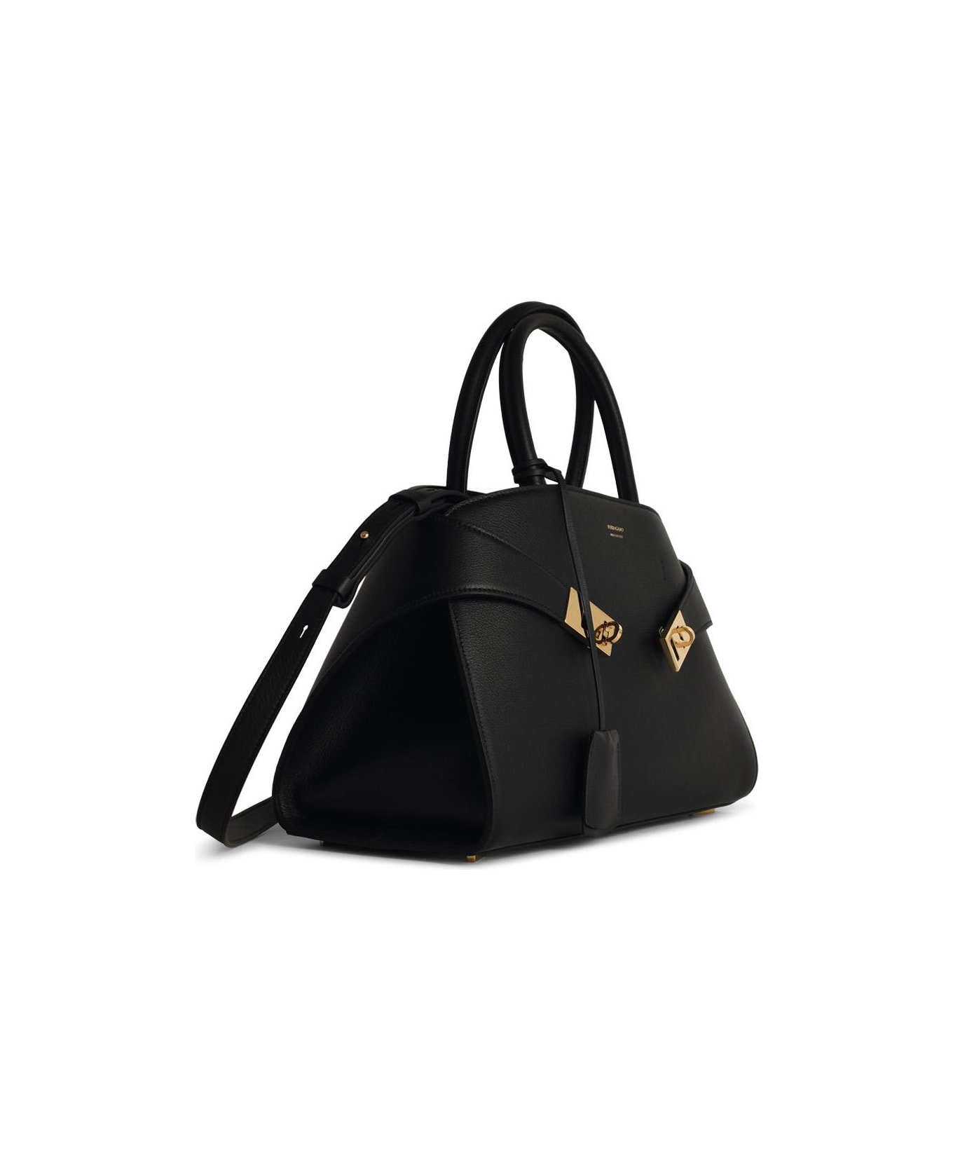 Ferragamo 
hug
 Black Leather Bag - Black