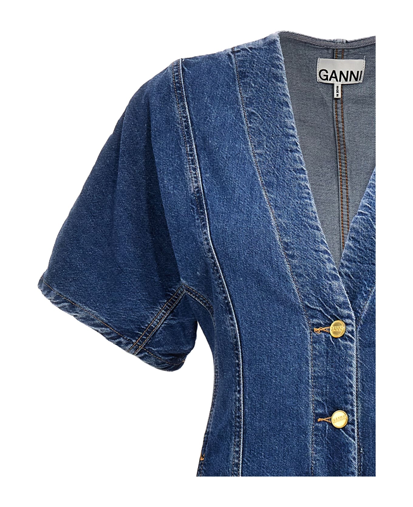 Ganni Maxi Denim Dress - Blue ワンピース＆ドレス