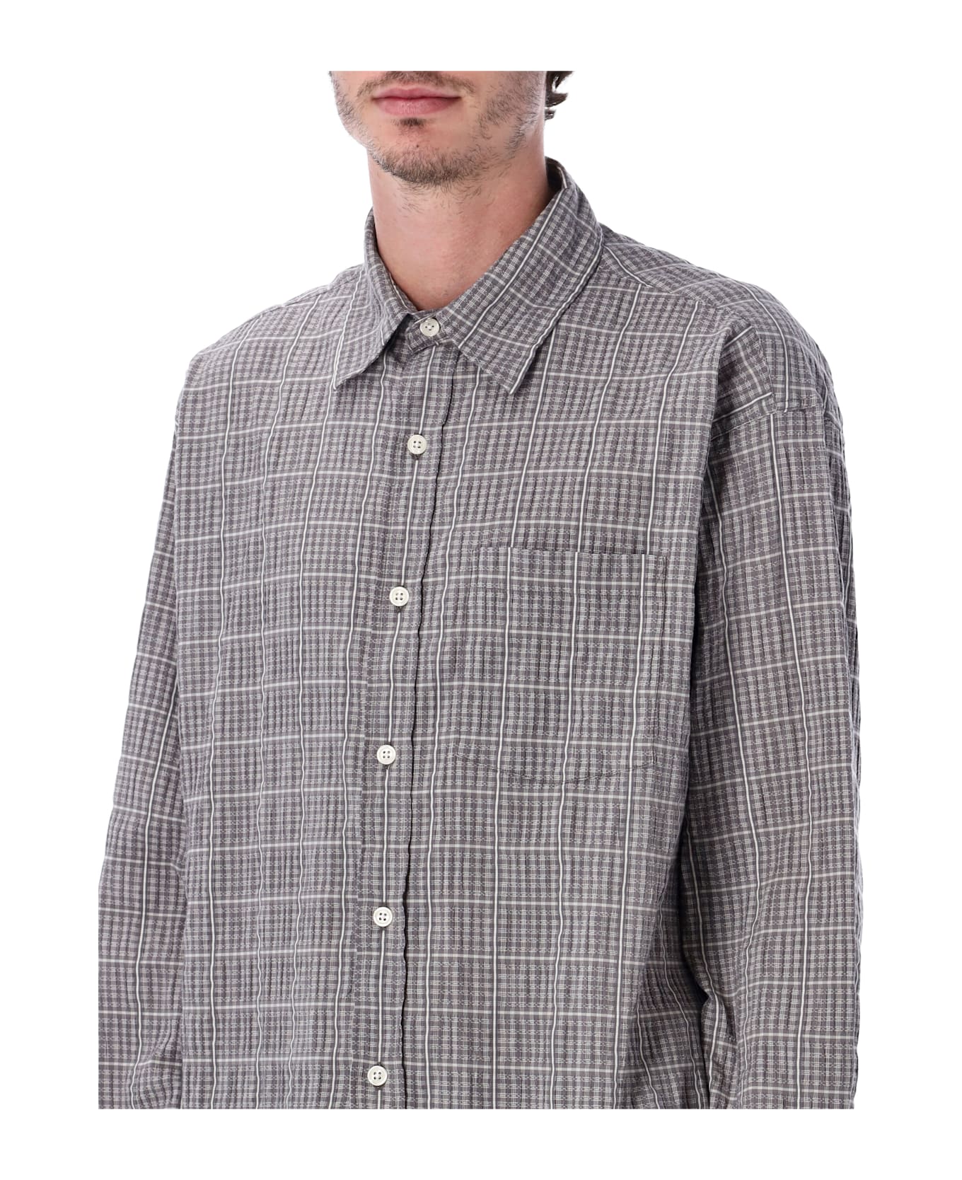 mfpen Executive Shirt Grey Textured Check - GREY