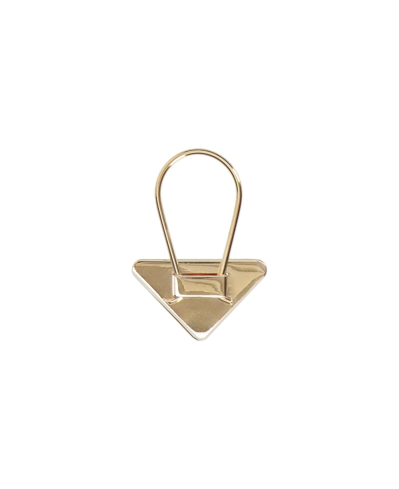 Prada Logo Keyring - Oro+nero