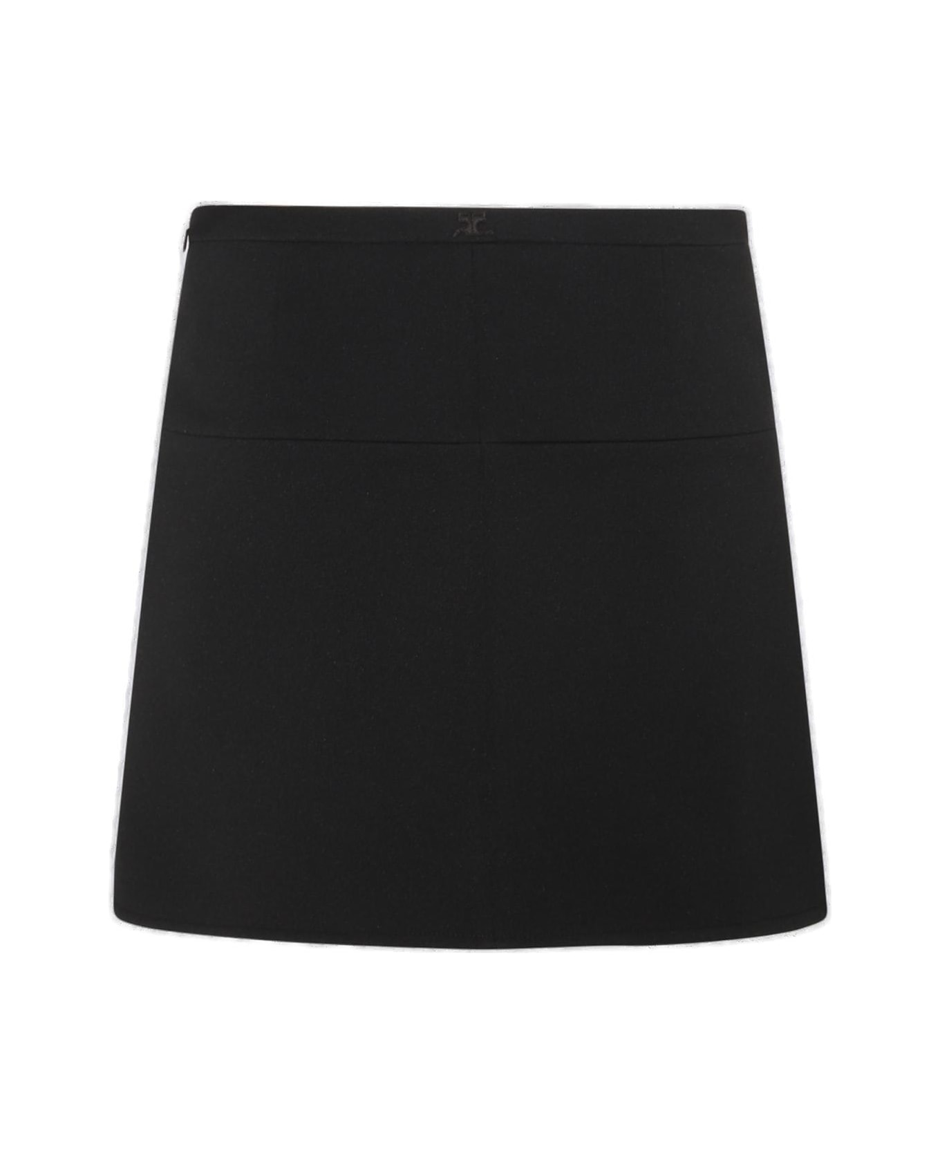 Courrèges Ellipse Twill Mini Skirt - Black