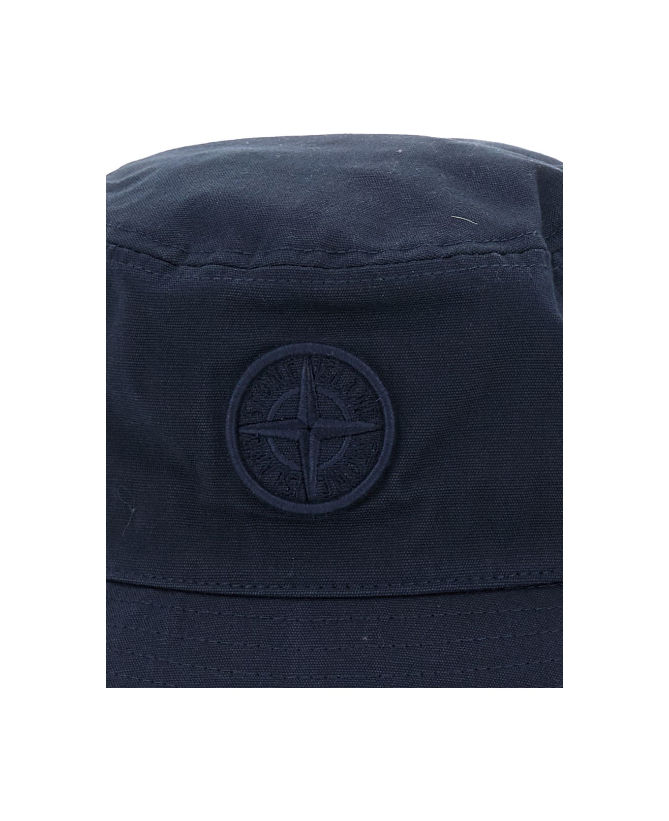 Stone Island Junior Blue Bucket Hat With Logo In Cotton Boy - Blu