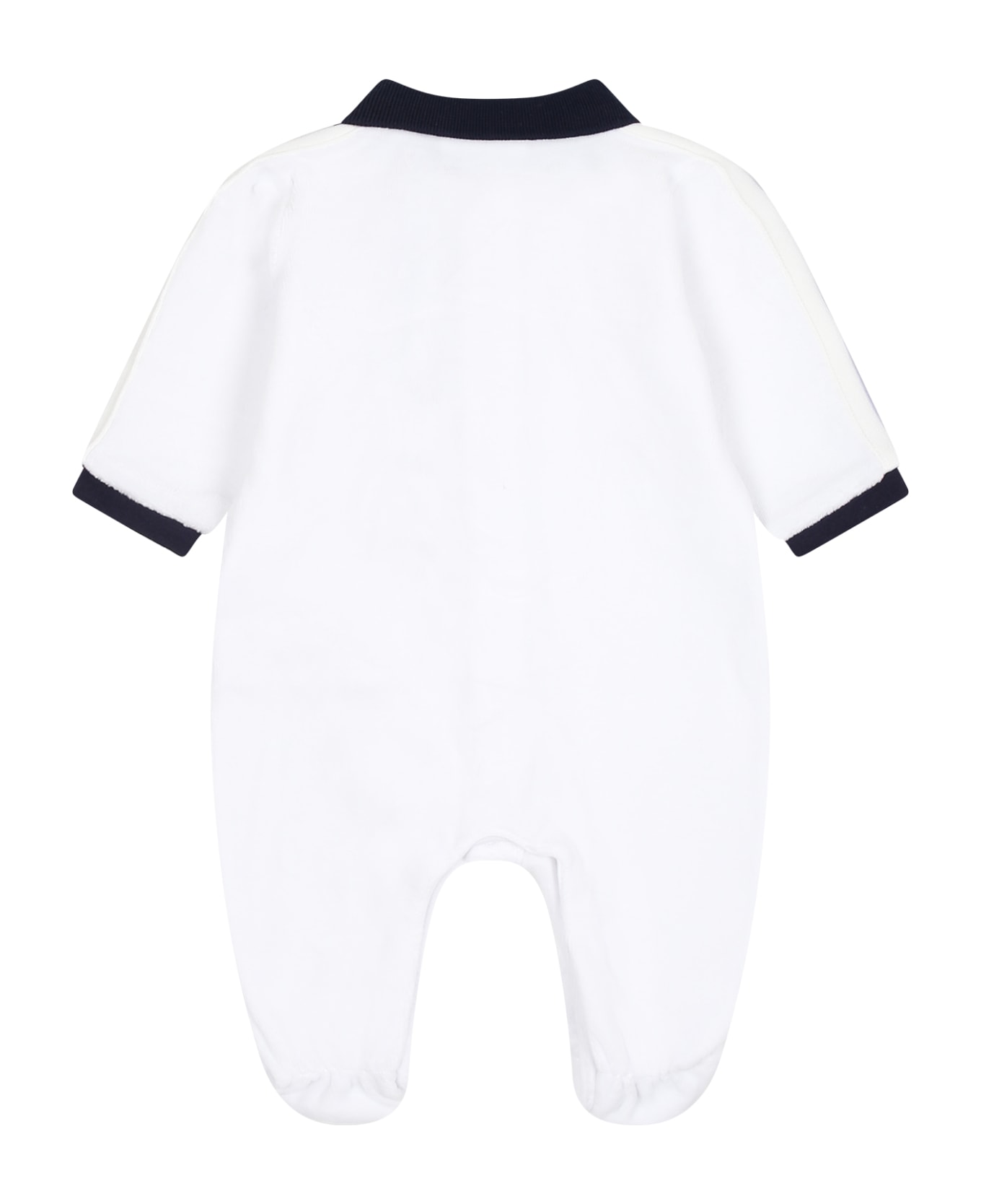 Hugo Boss White Jumpsuit For Baby Boy With Logo - White ボディスーツ＆セットアップ