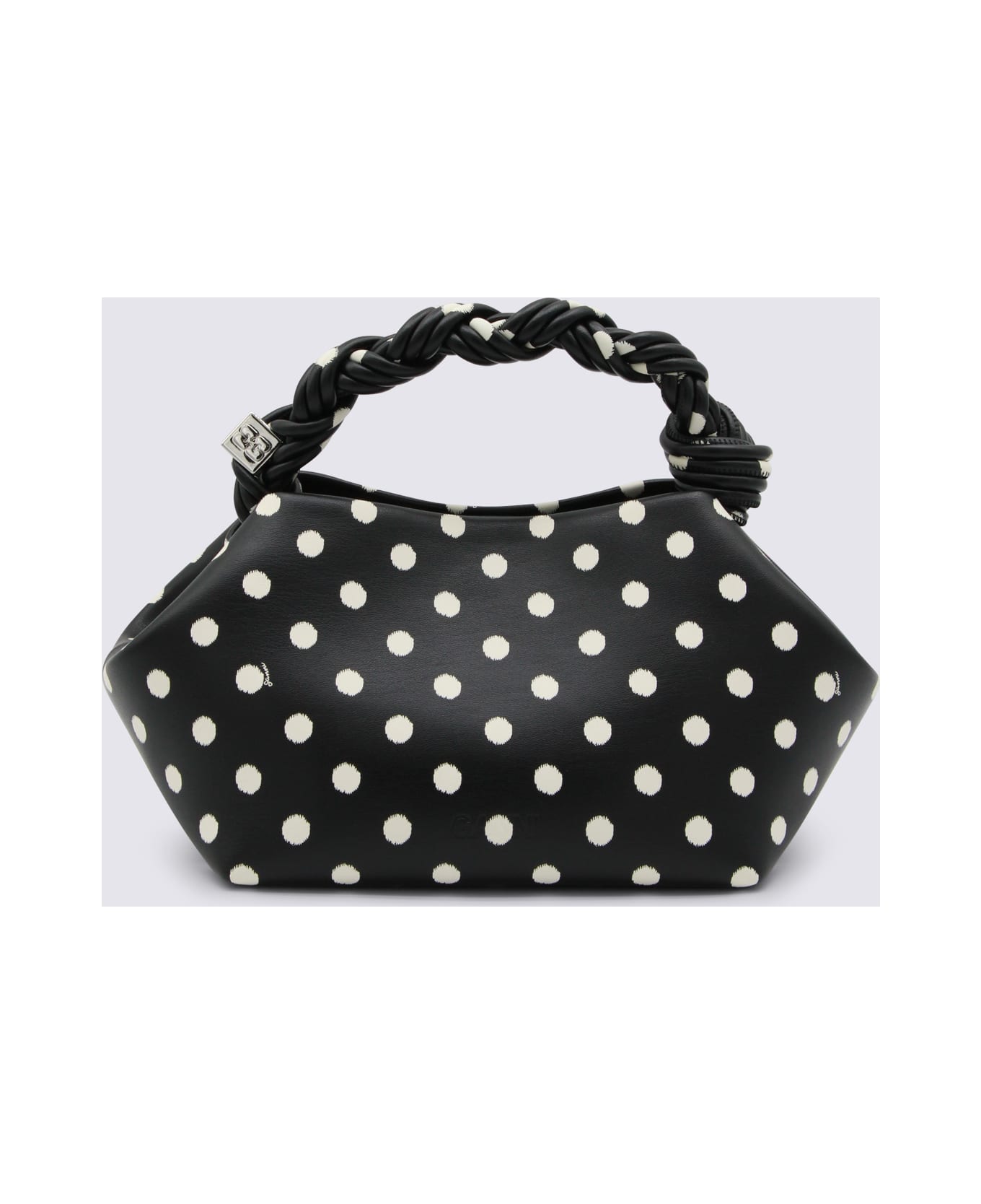 Ganni Black Recycled Leather Top Handle Bag - Black