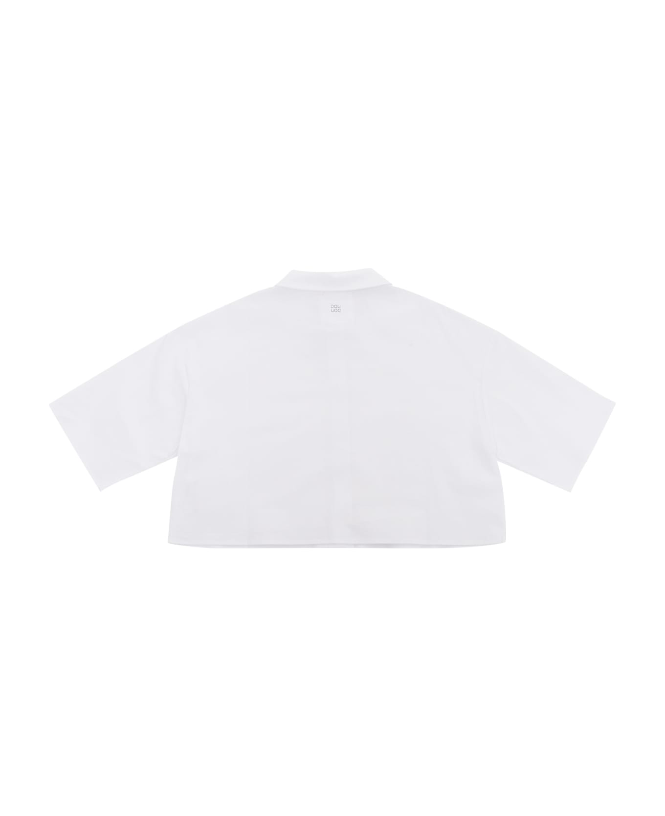 Douuod White Cropped Shirt - WHITE