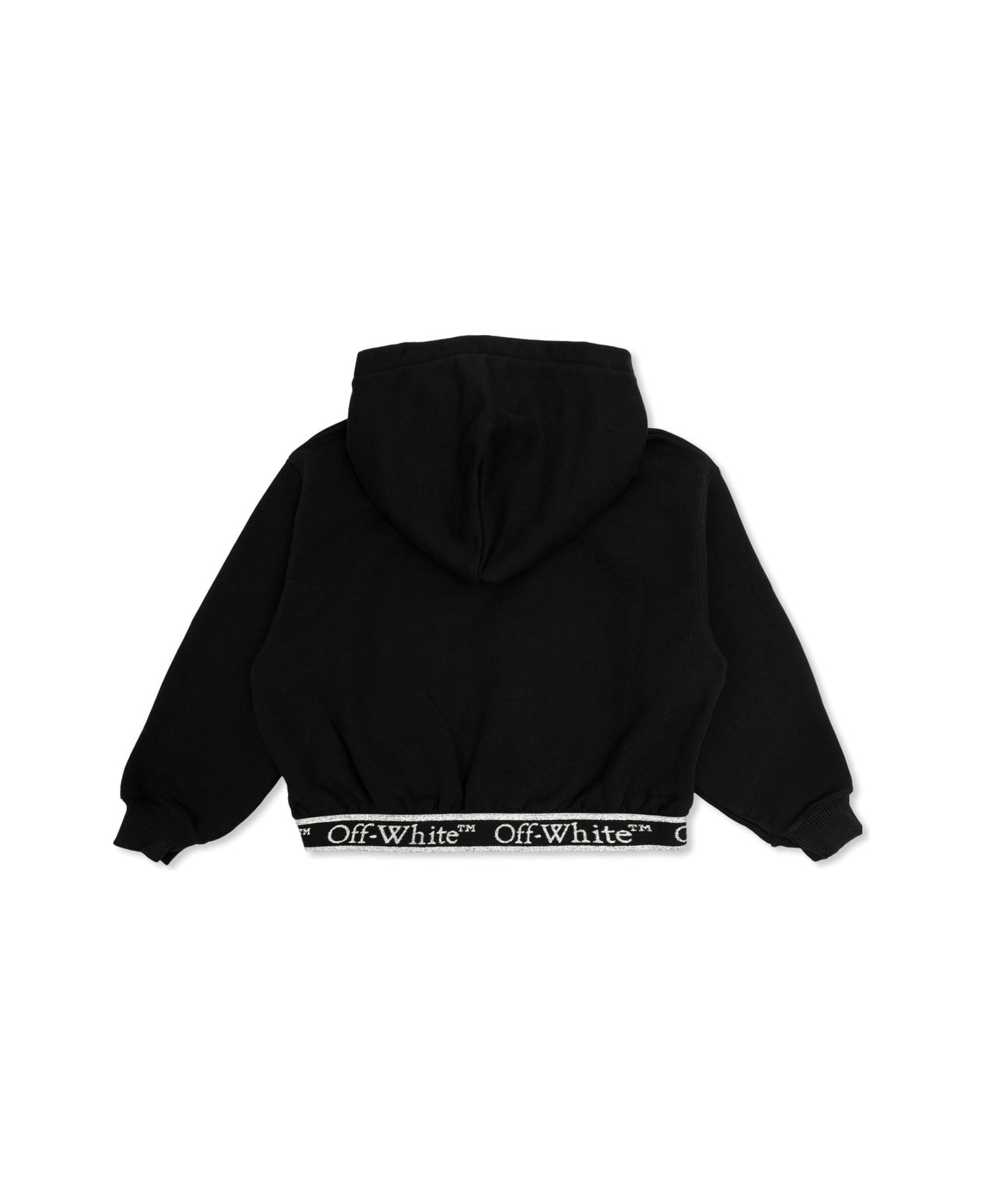 Off-White Bookish Logoband Cropped Hoodie - Black