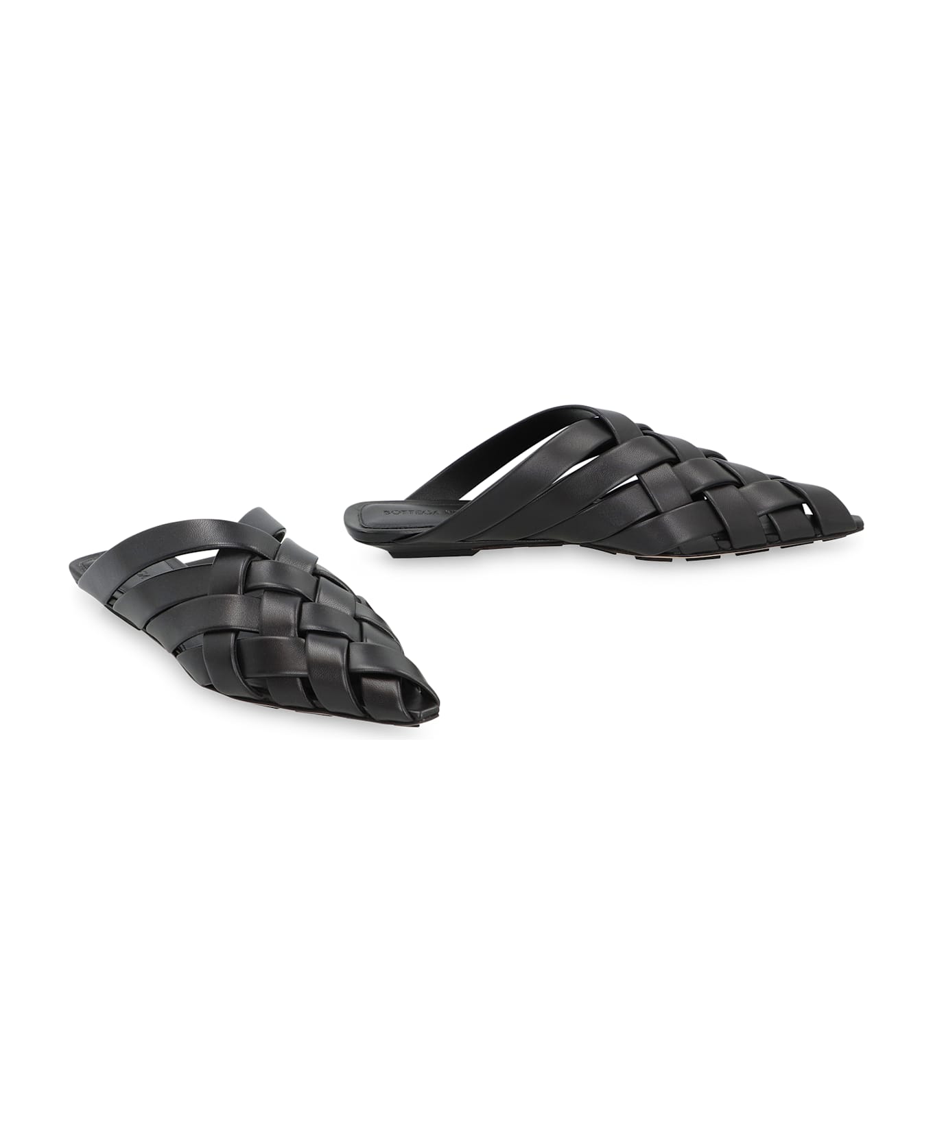 Bottega Veneta Alfie Leather Mules - black